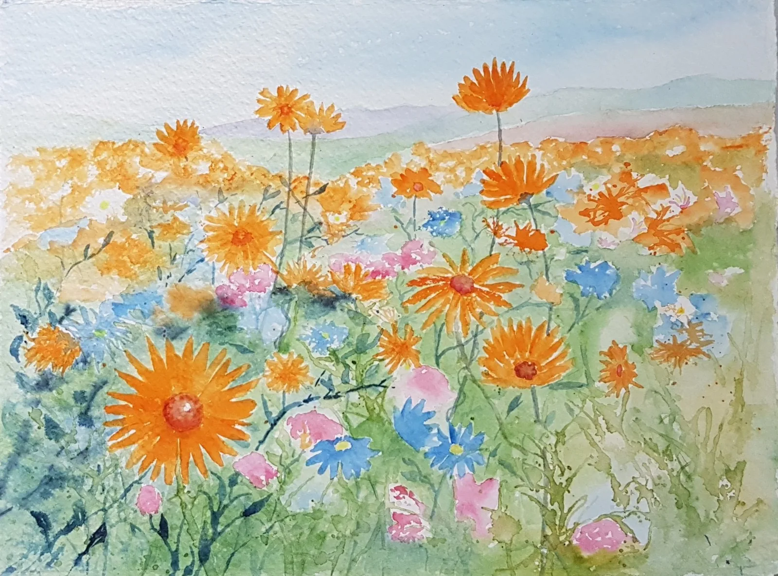 Akvarell Sydafrika av Anita Lindgren