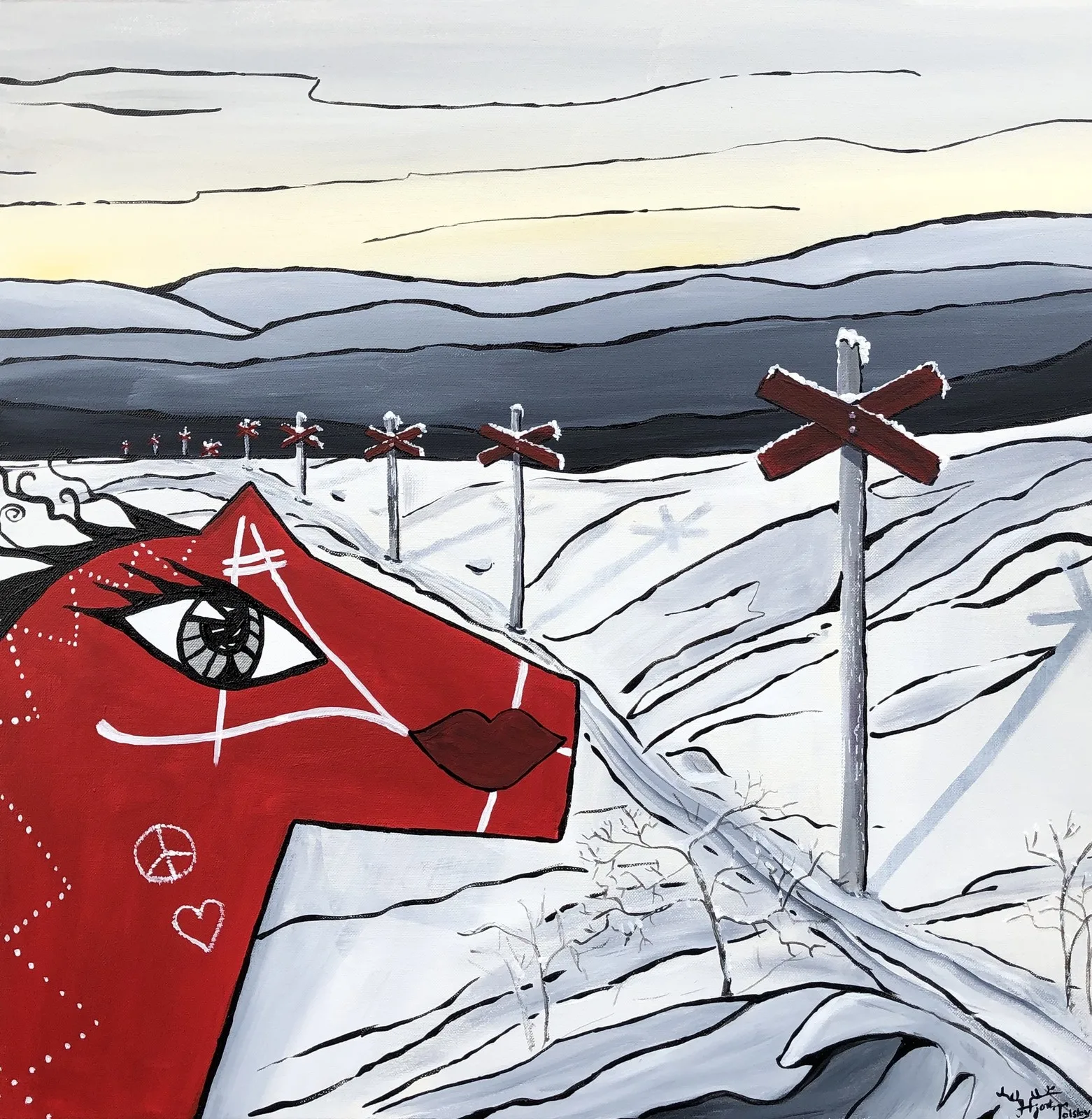 Akrylmålning Fjällfullness av Catarina Hjort Tolstoy