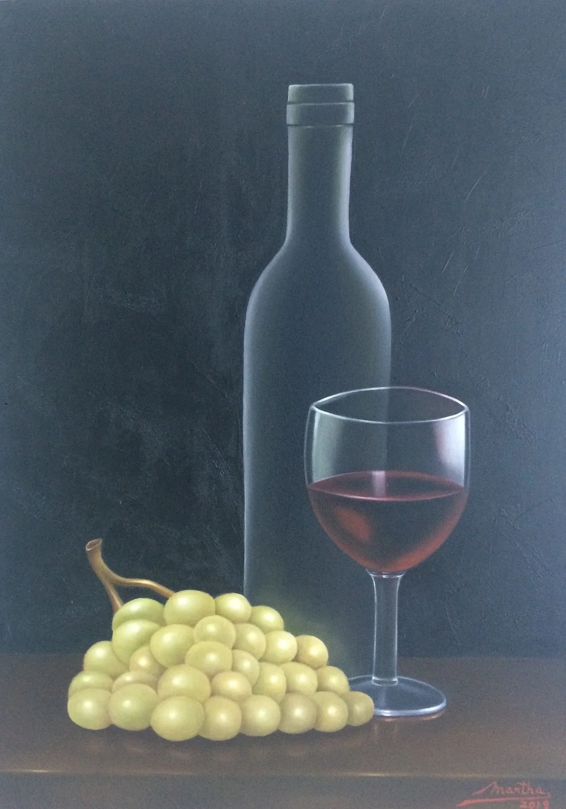 Oljemålning Salud av Martha Tapia