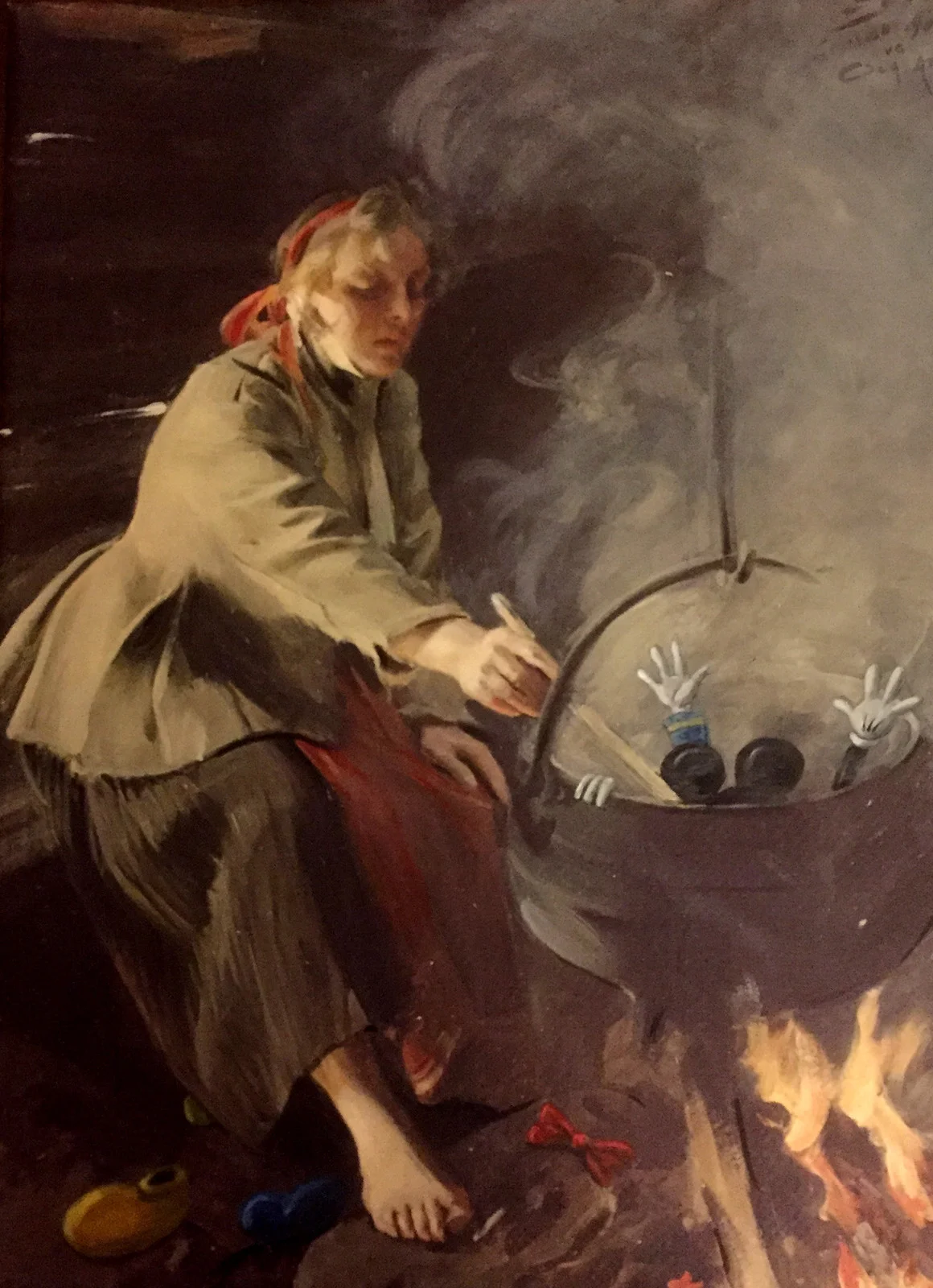 Oljemålning Mmmm...en underbar doft av mors matlagning spred sig i stugan av Ola Art