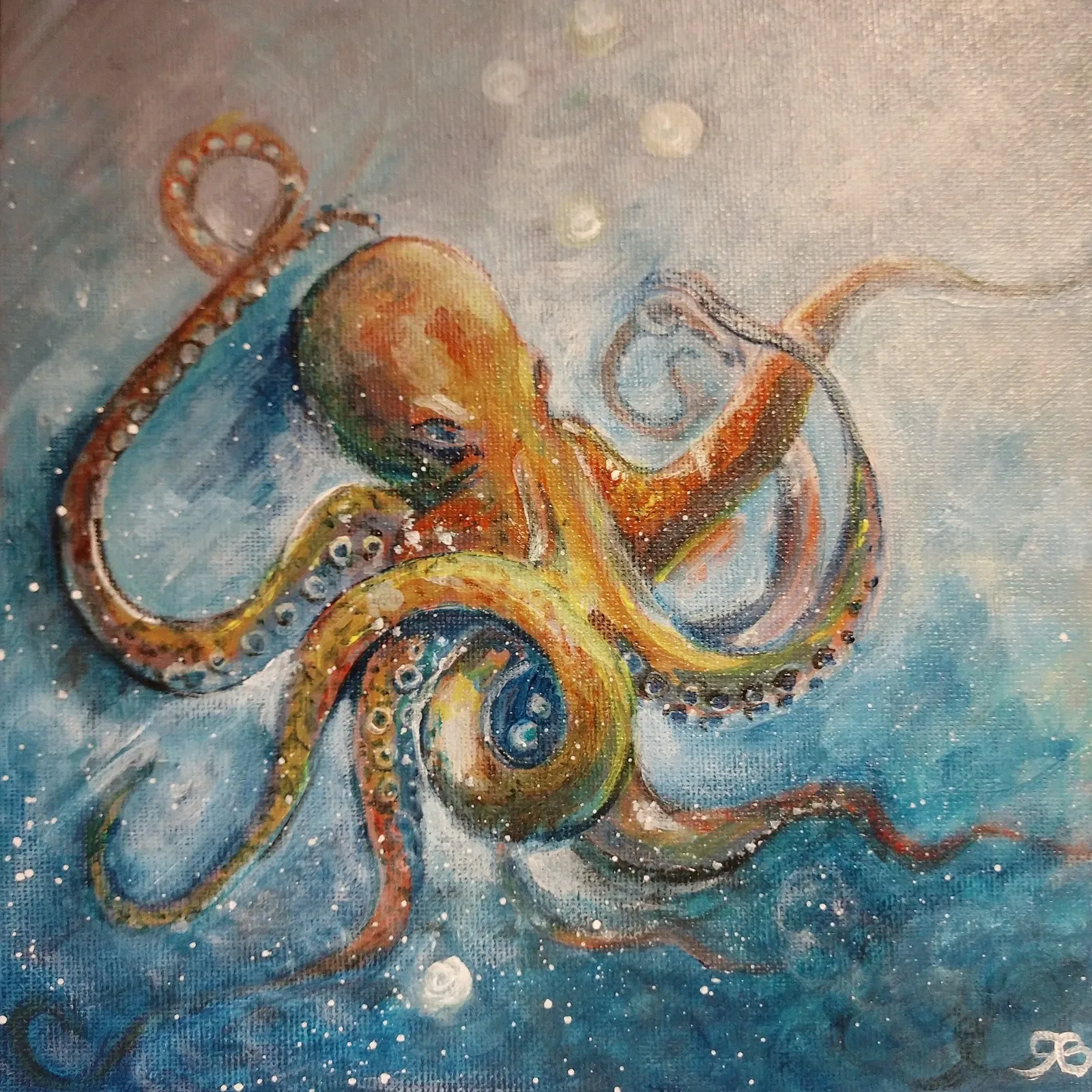 Akrylmålning Havet är djupt av René Blom