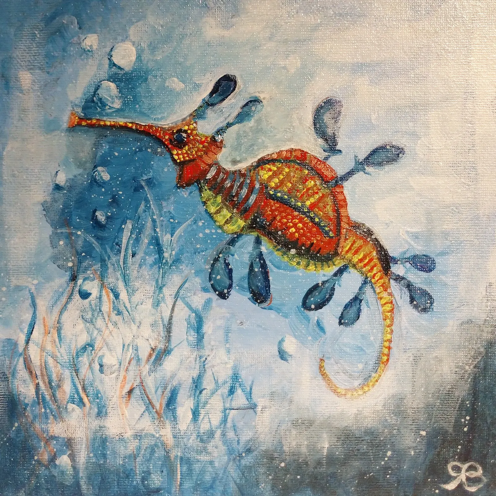 Akrylmålning Seadragon av René Blom