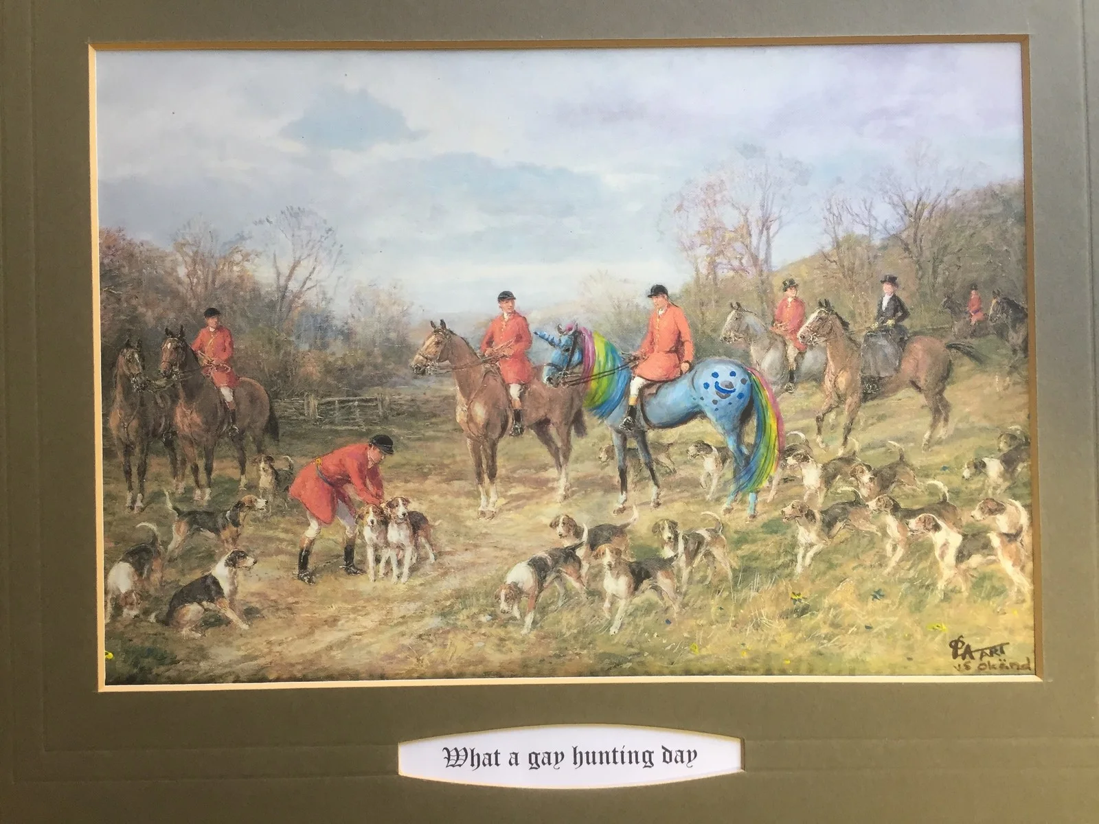 Akrylmålning What a gay hunting day av Ola Art