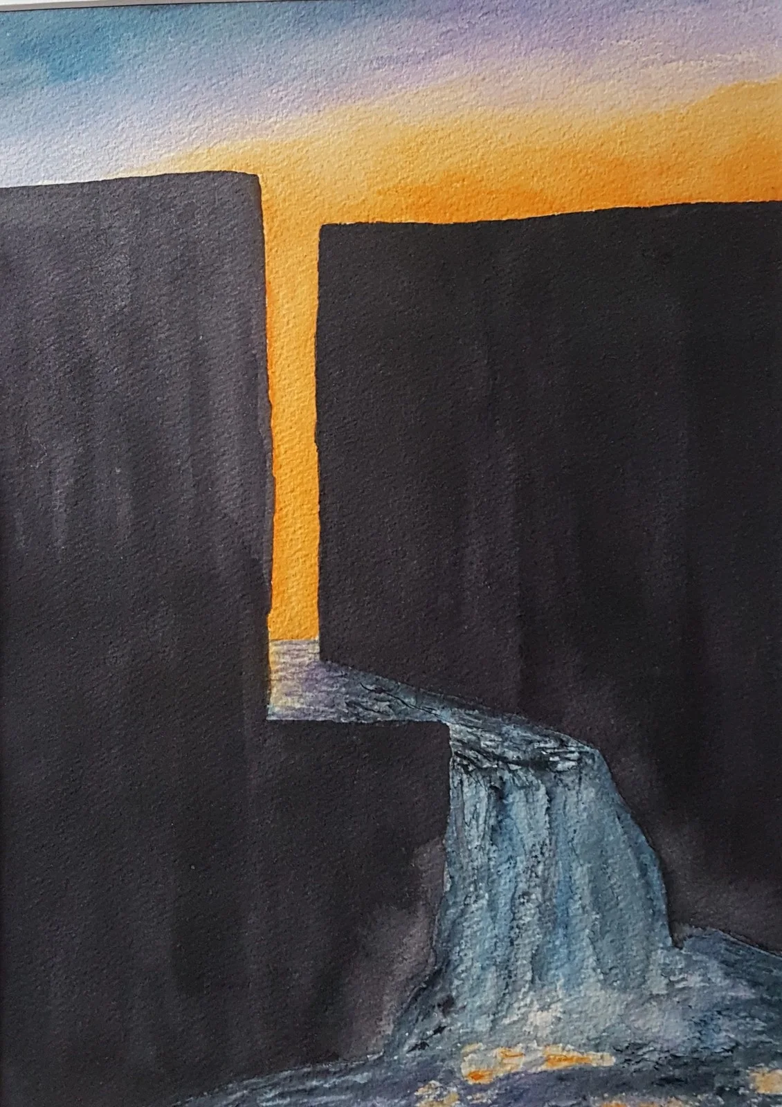 Akvarell Vattenfall av Anita Lindgren