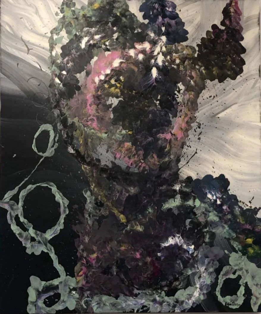 Akrylmålning Woman with a message av Sofia Olsson