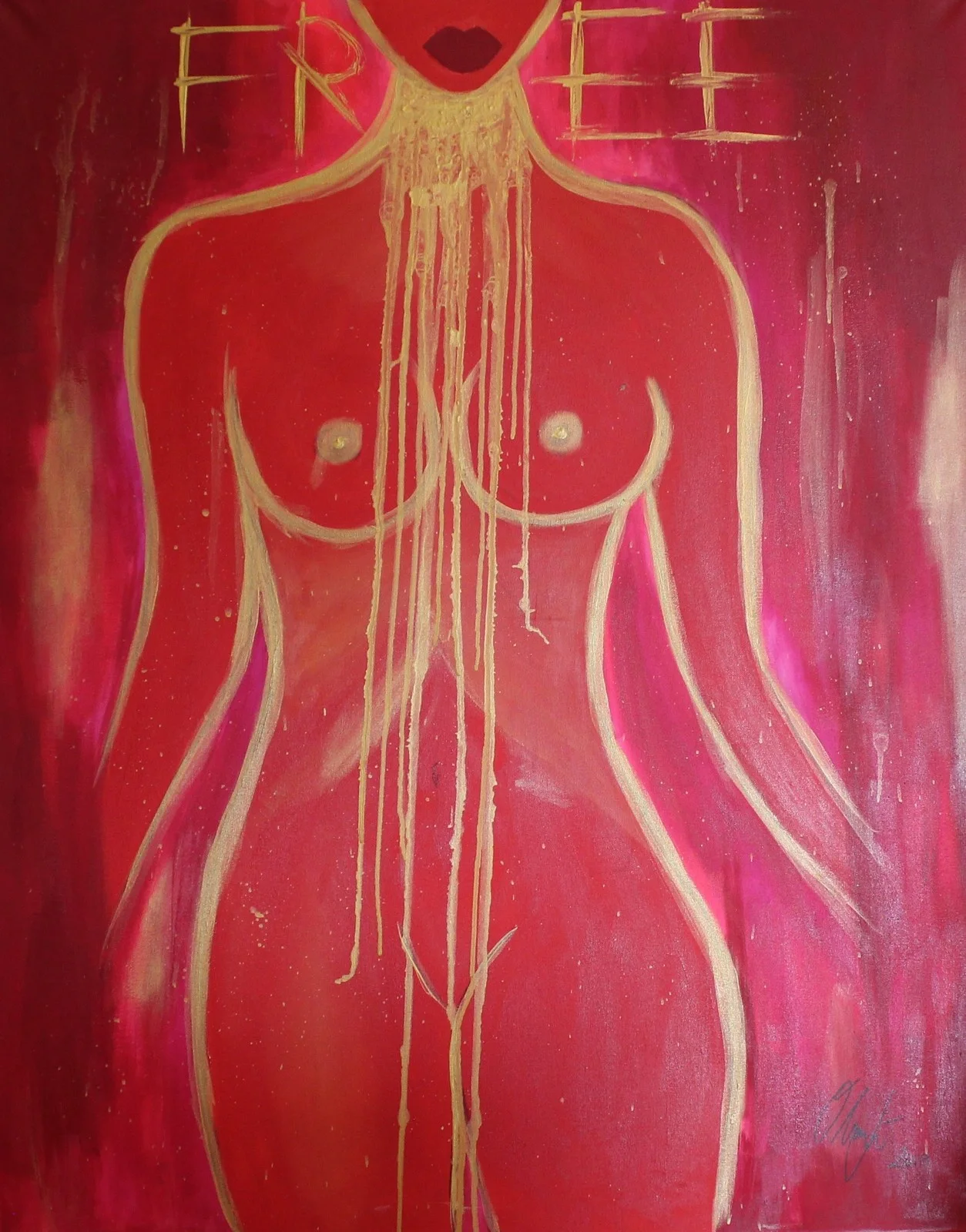 Akrylmålning I'm Free av Olivia Grundström