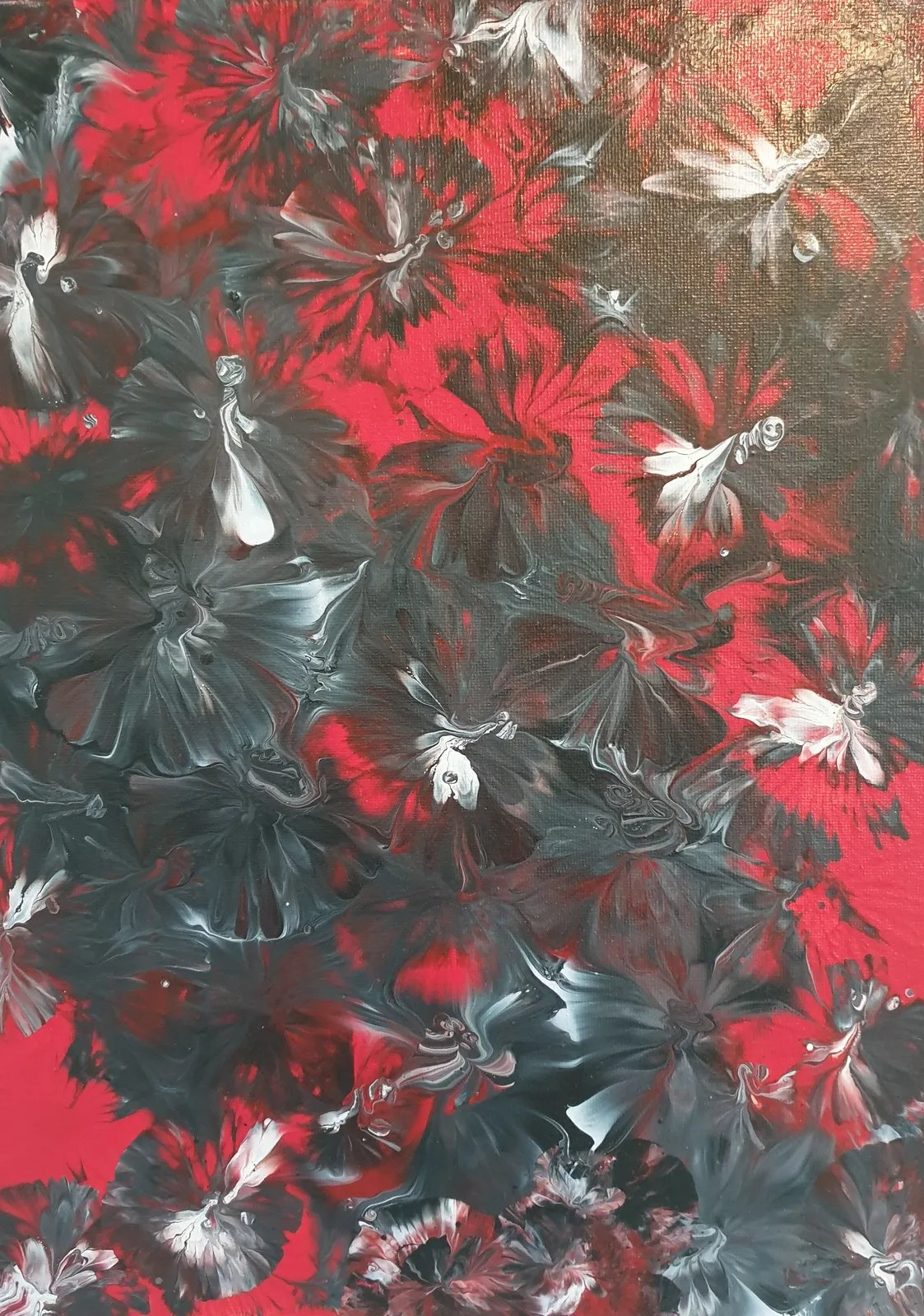 Akrylmålning Wings of red av Linda Jaredal