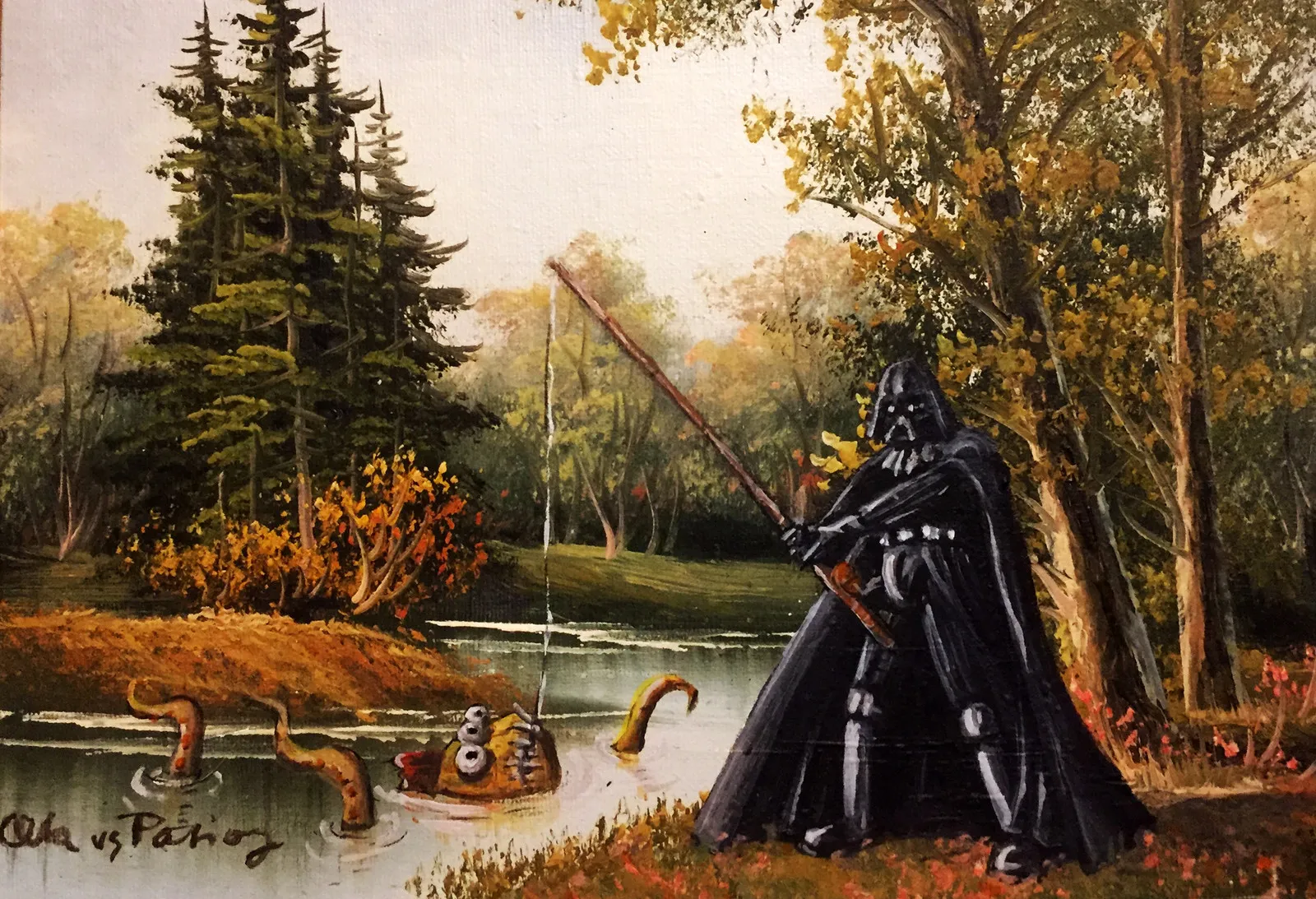 Oljemålning Äsch! En liten en. Bara att tillbaka igen. av Ola Art