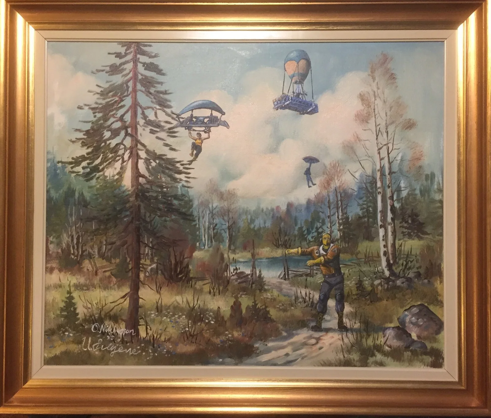 Oljemålning Det var när de började att skjuta på mig som jag insåg att vi inte skulle bli bästa vänner av Ola Art