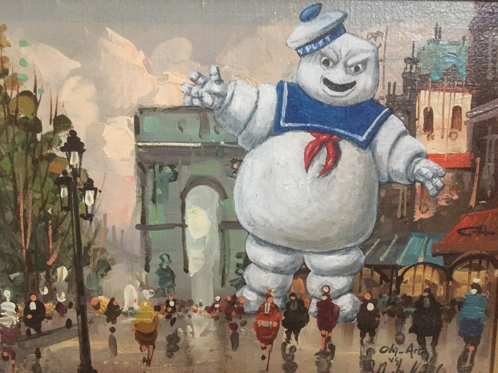 Oljemålning Who do you gonna call? Chasseurs de fantômes! av Ola Art