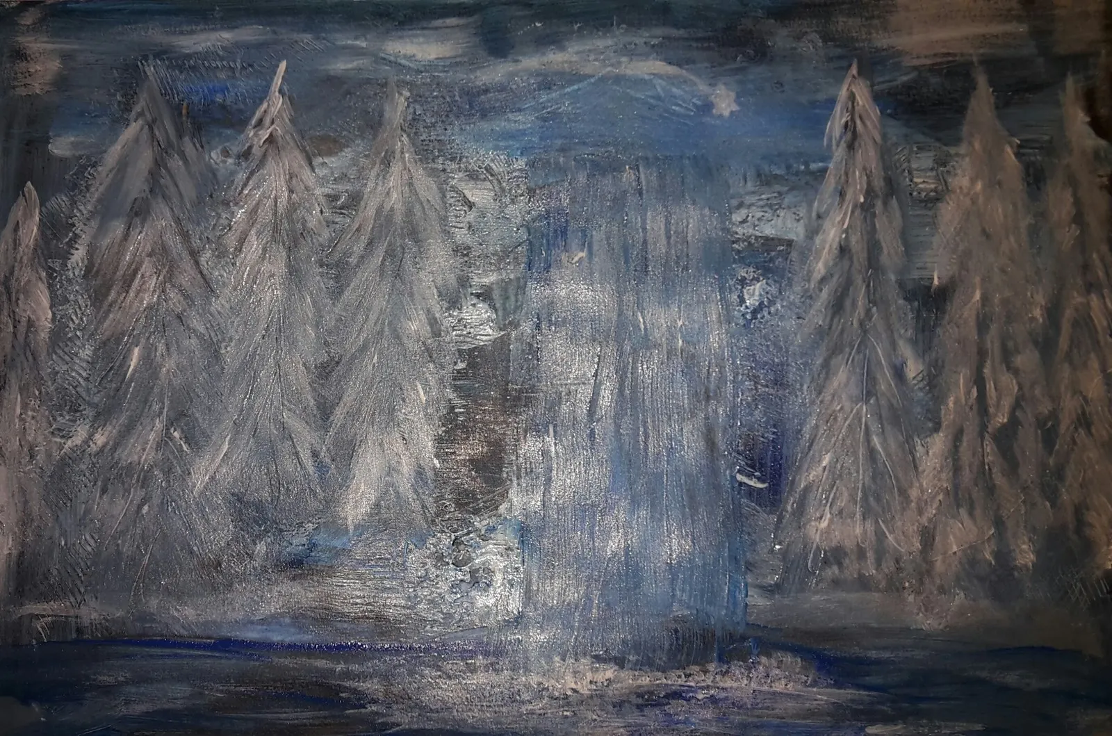 Akrylmålning Innan fallet fryser av Ellinor Karlsson