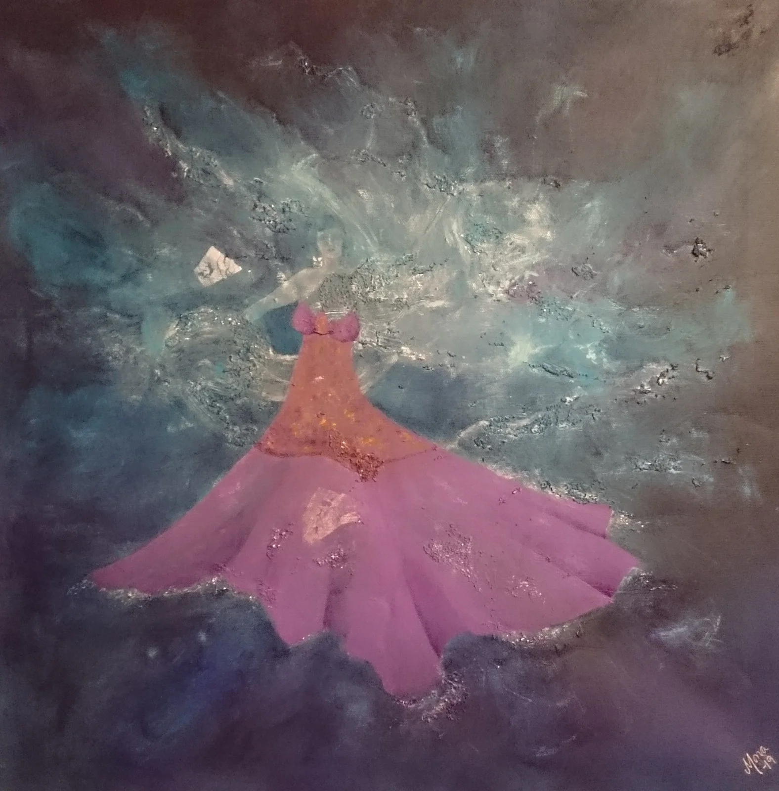 Akrylmålning Dansens virvlar av Mona Lindström