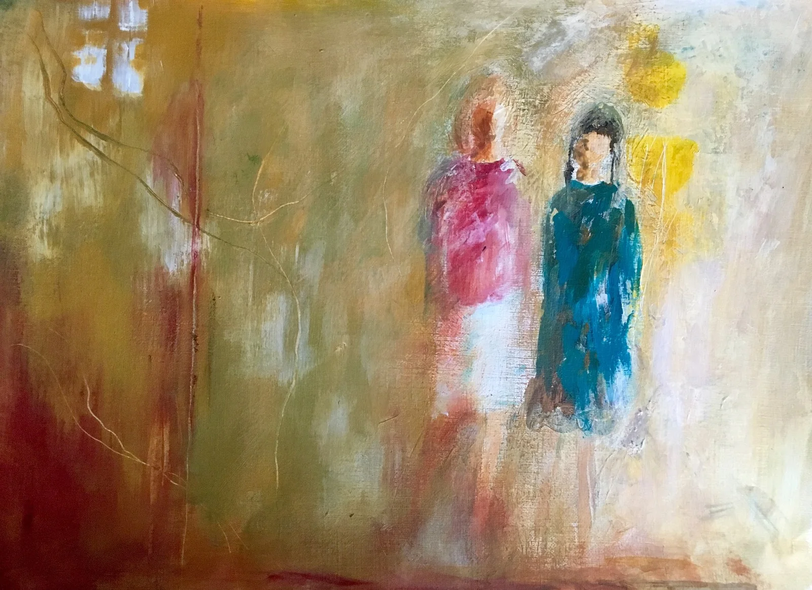 Akrylmålning Min syster och jag av Gunilla Tuvin