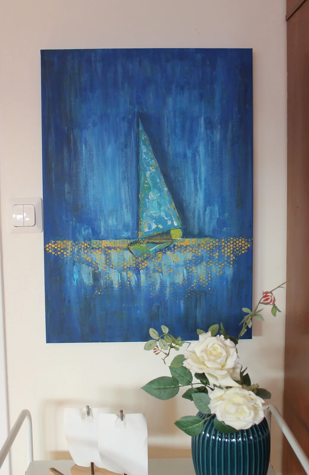 Akrylmålning Sea blue av Susanne Ellingsworth Wiinikka