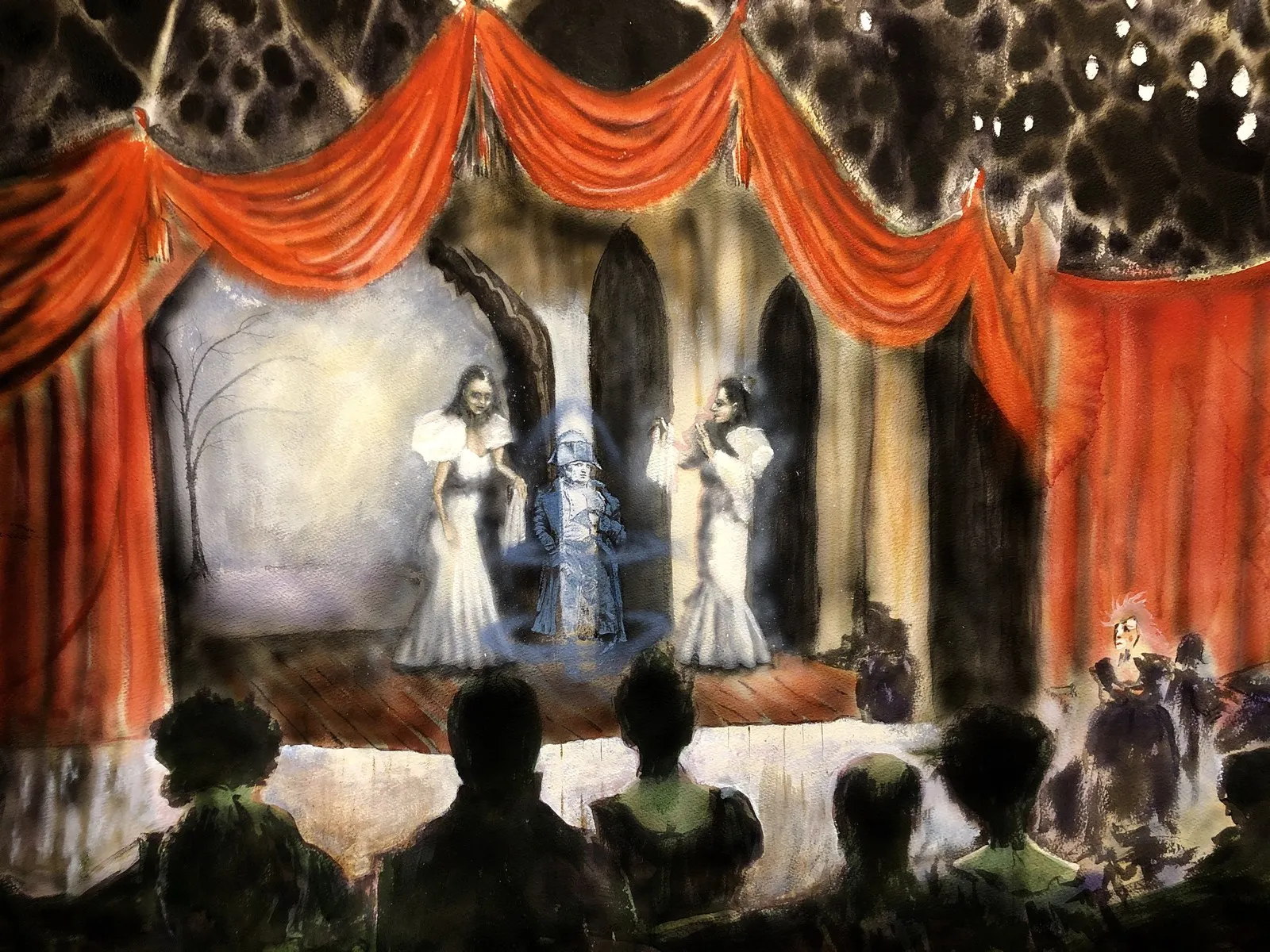 Napoleon Bonaparte uppenbarar sig i ett spiritistisktnummer på varitéteatern i Paris av Van Arty
