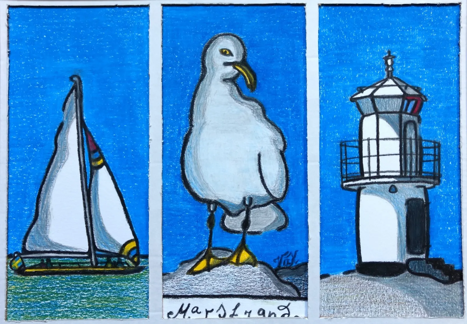Göteborg 400 Marstrand (triptyk) av Ksenia V (Vo.X)