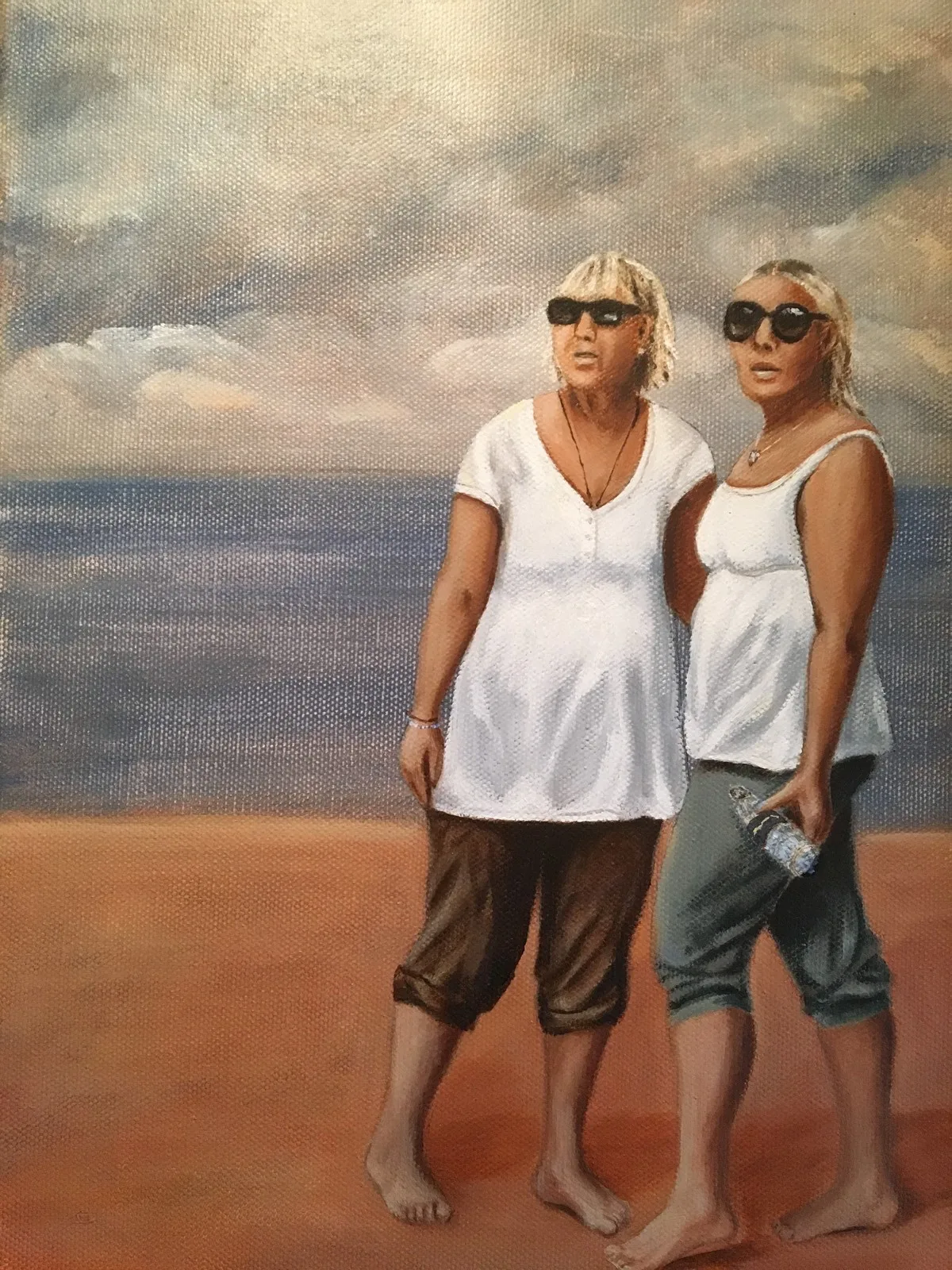 Oljemålning Mor och dotter av Eva Lundqvist