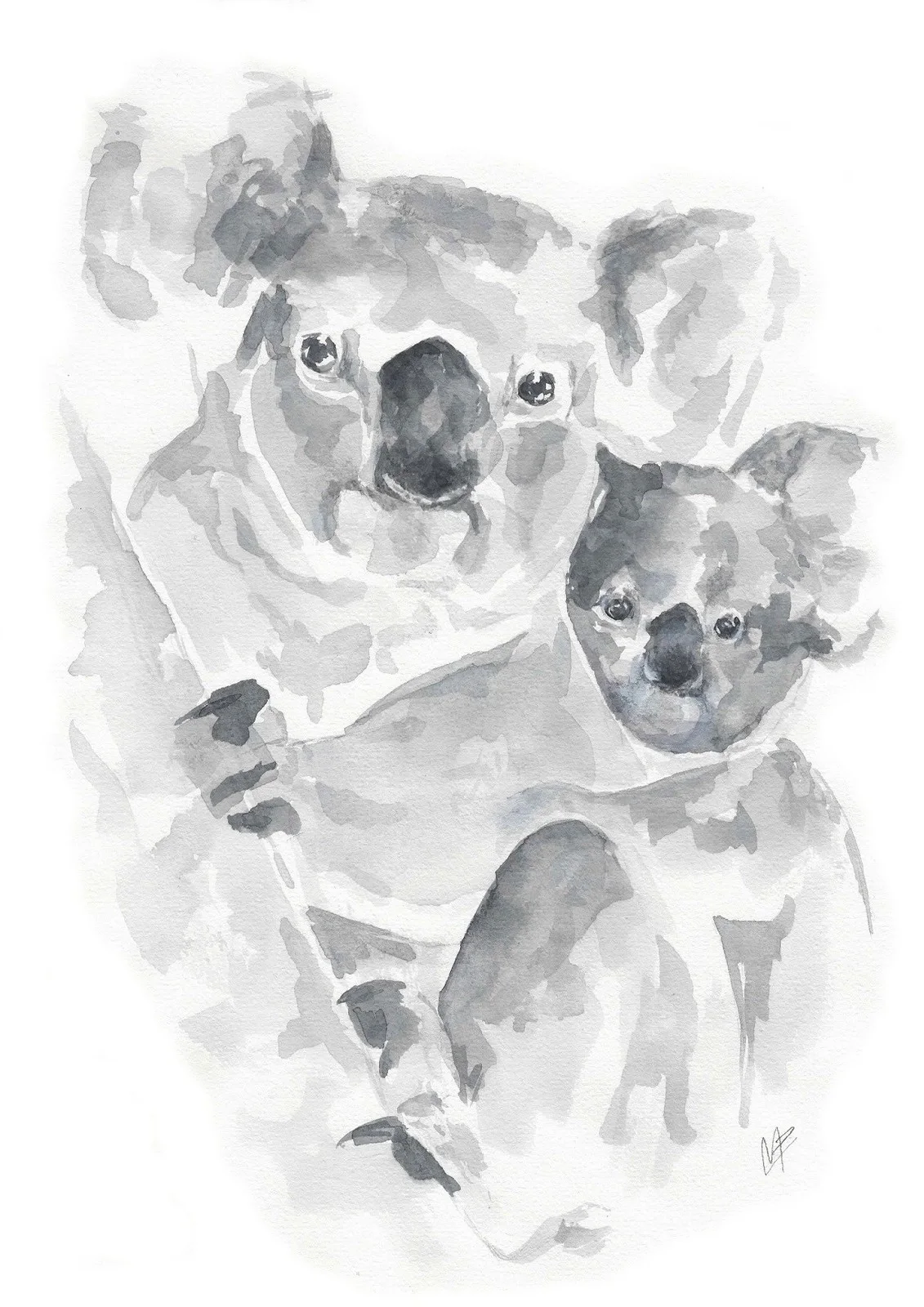 Akvarell Lova & Lilly av Martina Persson