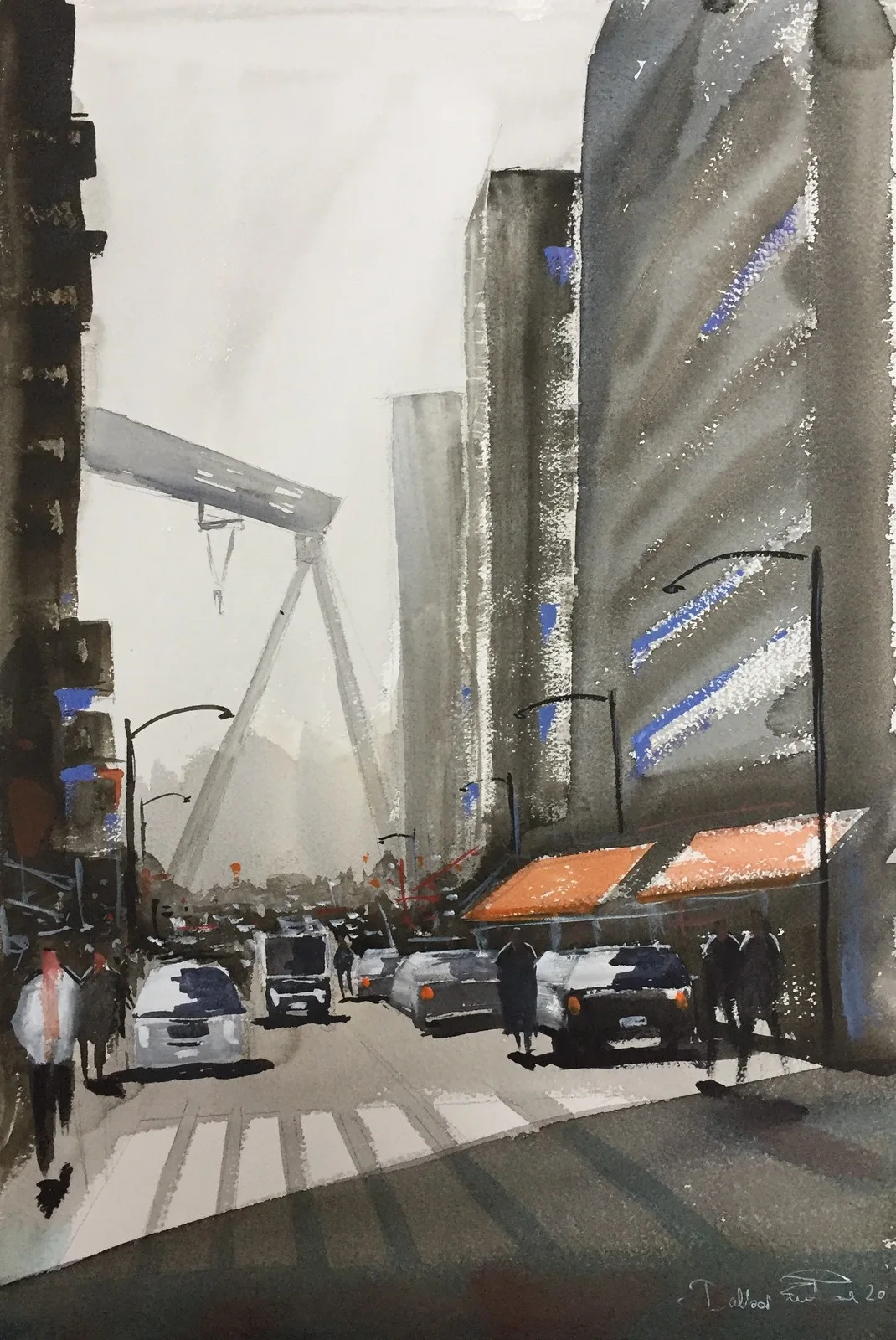 Akvarell Eriksberg,Göteborg av Emin Fine Art