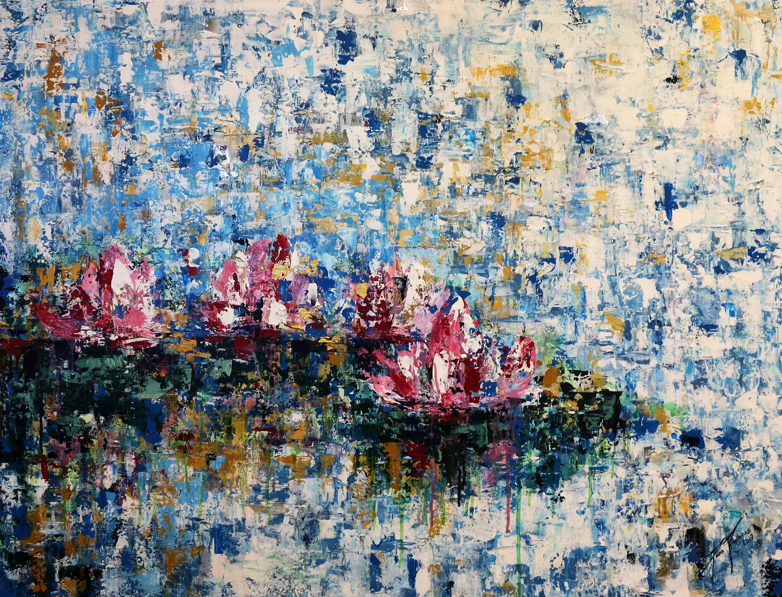 Akrylmålning Lake av Paula Rindborg