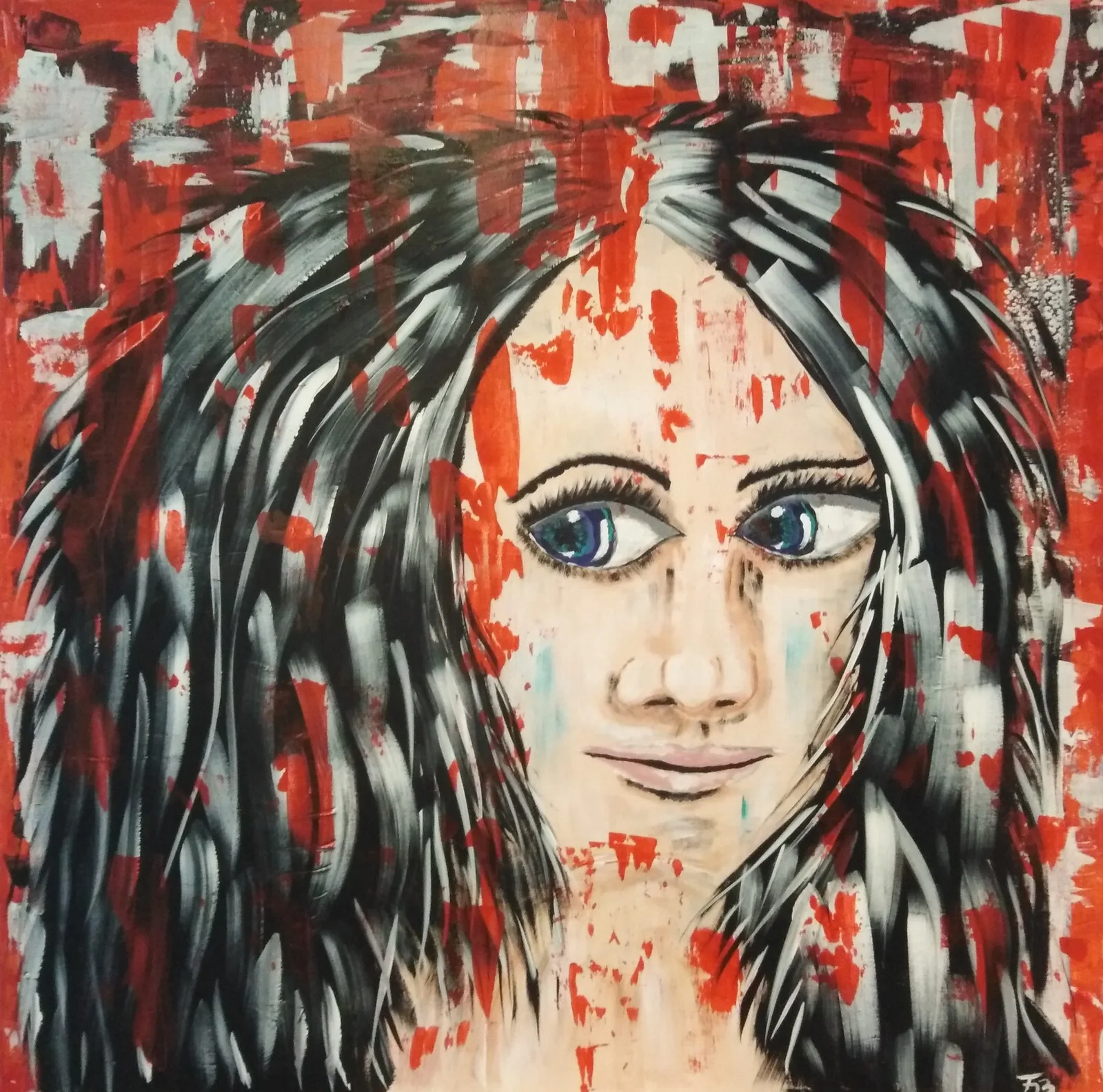 Akrylmålning Nr 218, The thought of never returning into your arms av Fredrik Bülow