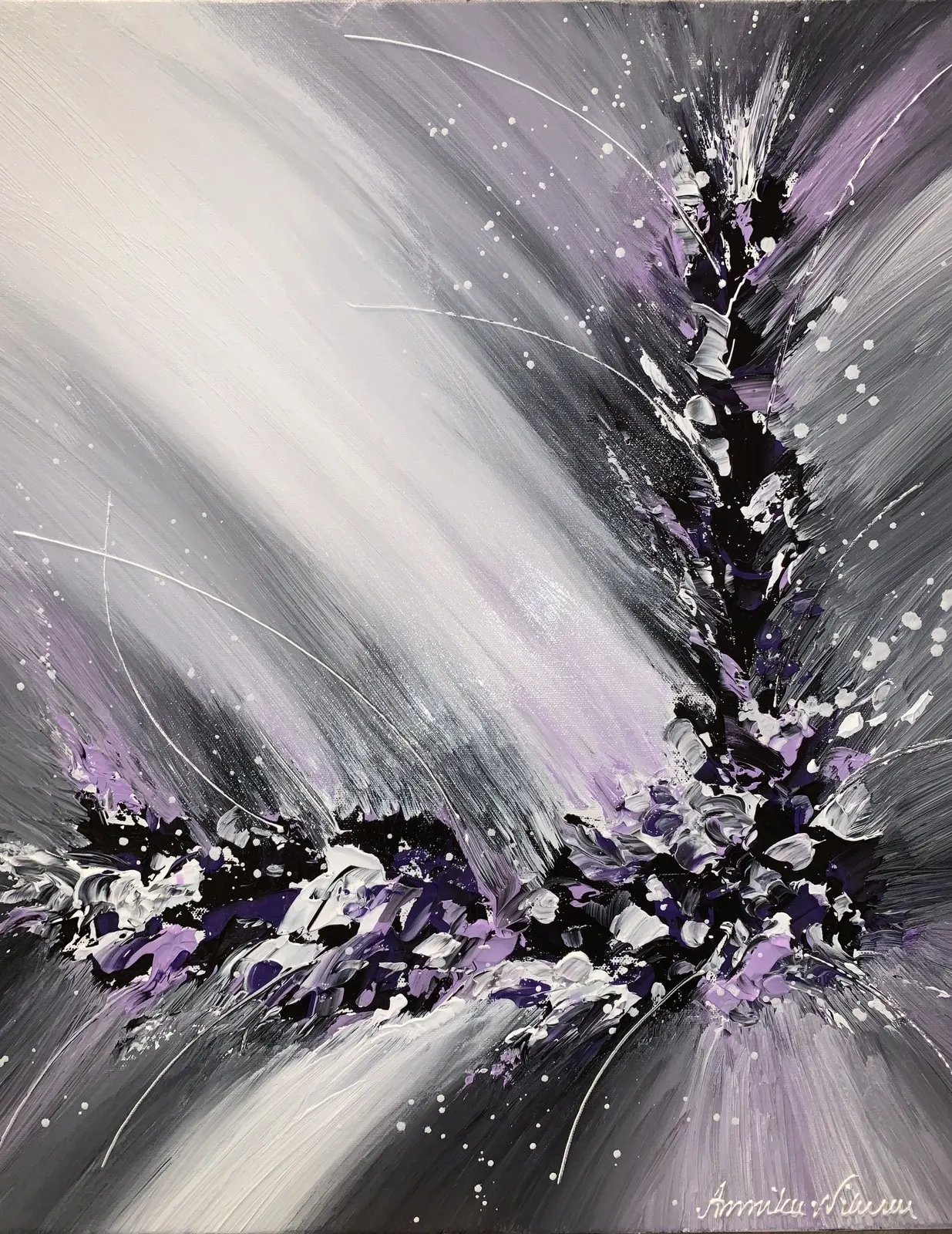 Akrylmålning Lavendel Spirit av Annika Nilsson Sundqvist