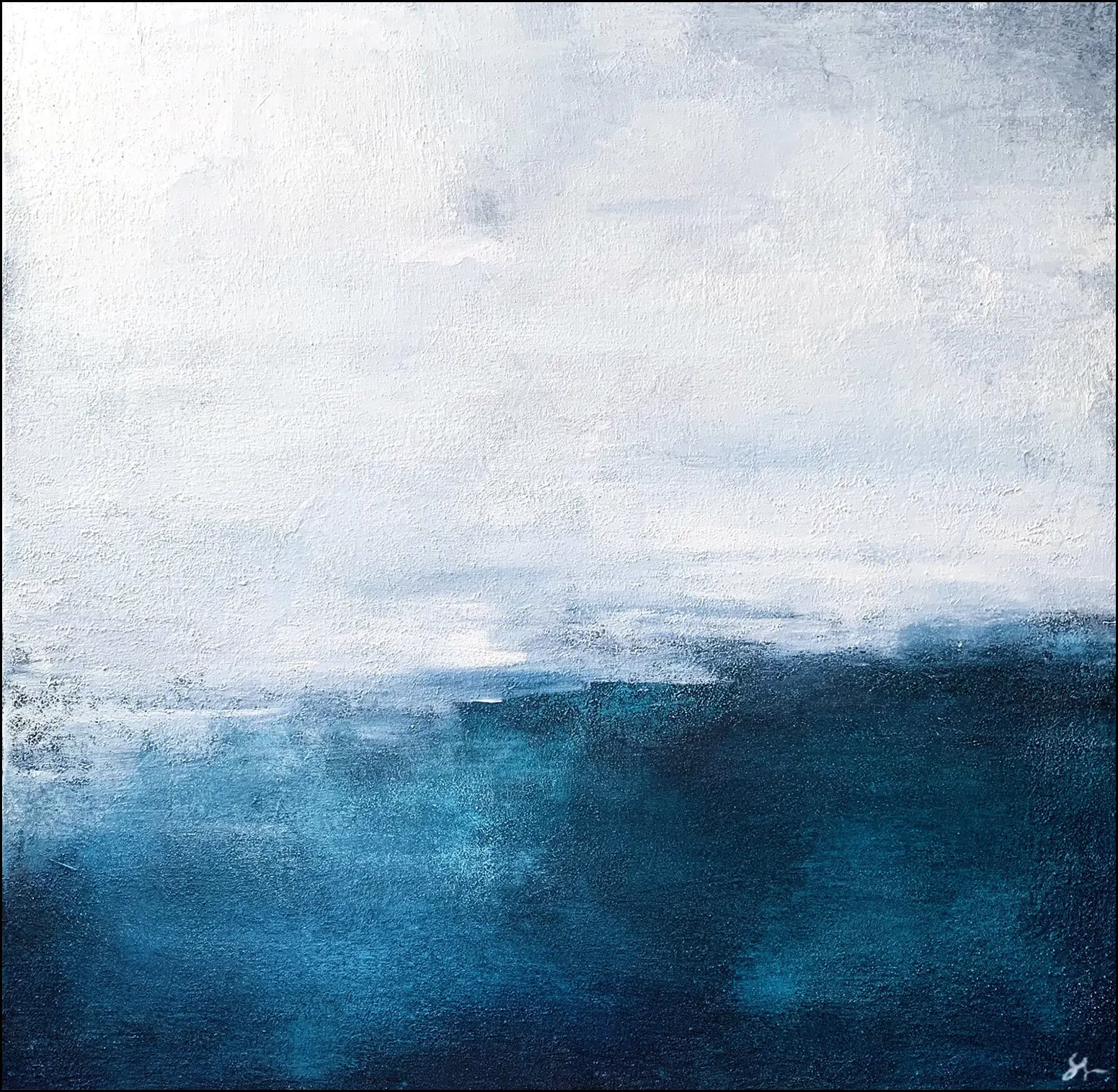 Akrylmålning No 200104, White Horizon av Stellan Fine Art