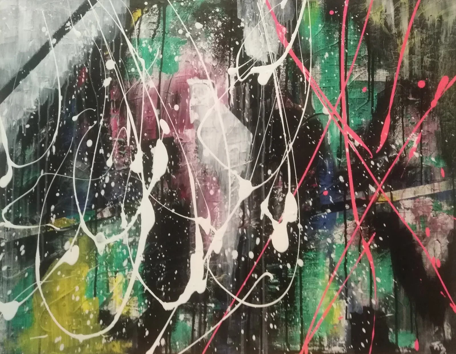 Akrylmålning Nr 225, Staring at the great below av Fredrik Bülow