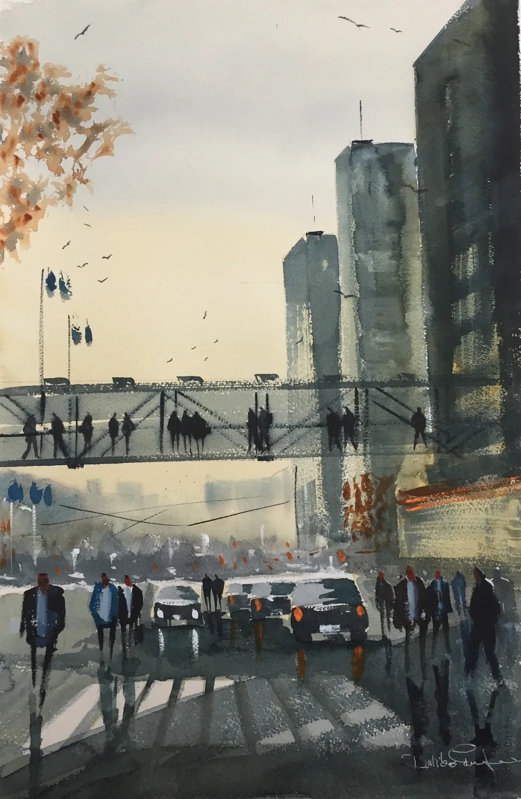 Akvarell Örgrytevägen, Göteborg av Emin Fine Art