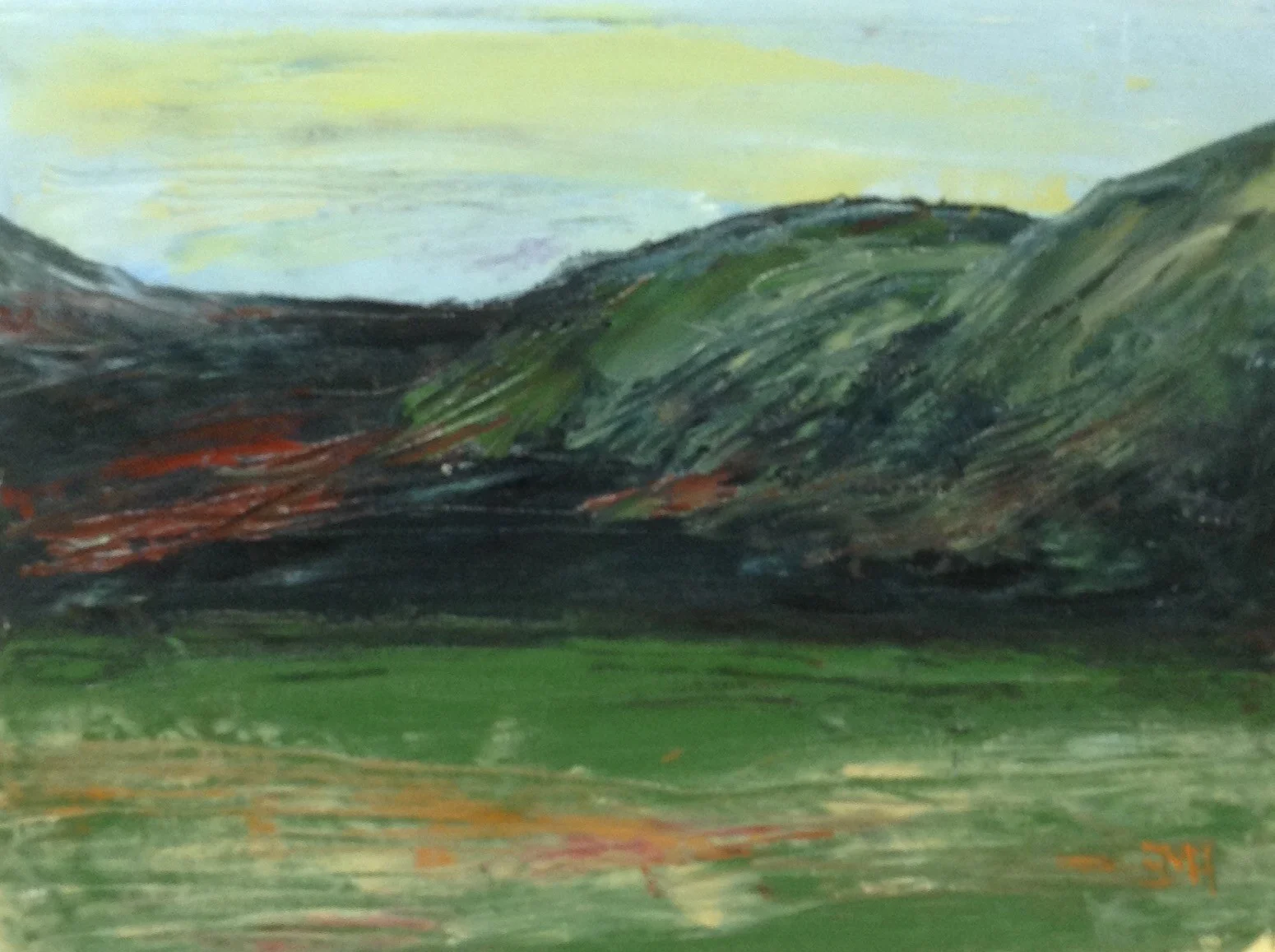 Oljemålning Kroenes pluevie av E Marianne Andersson