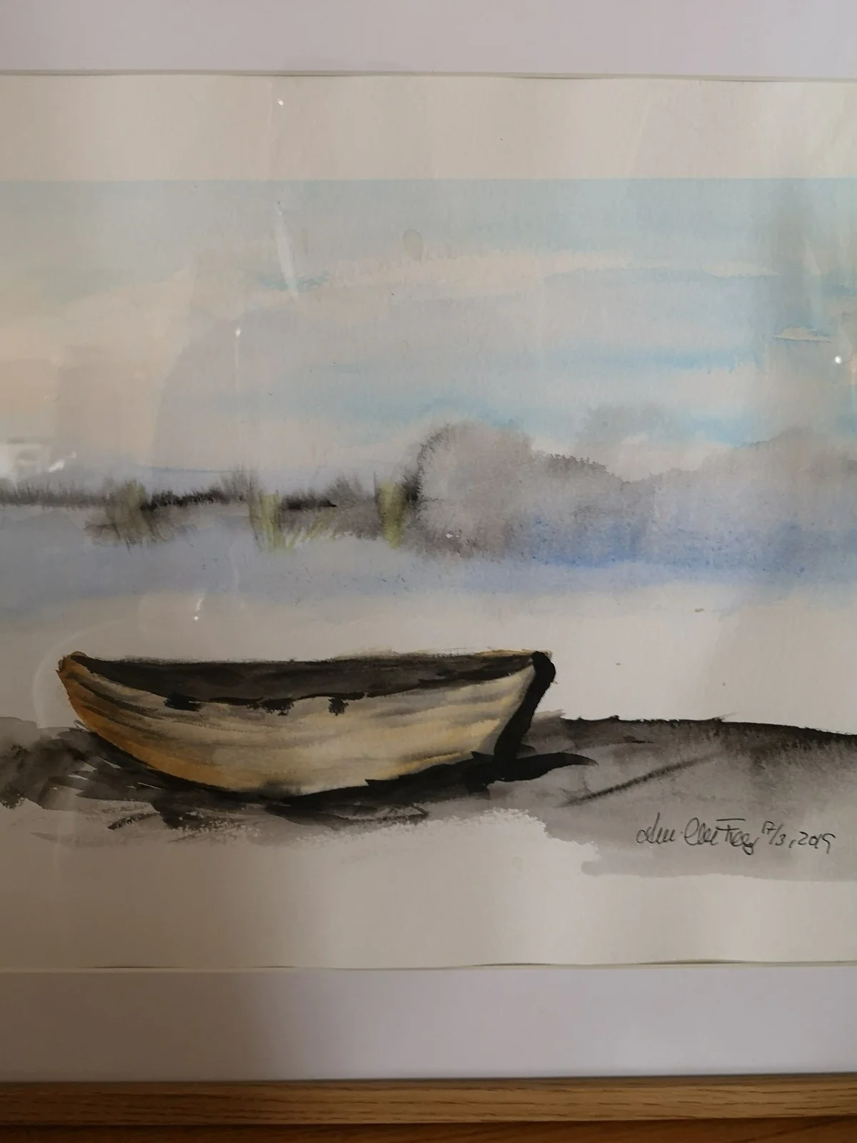 Akvarell Ekan på land av Ann-Christine Furustrand