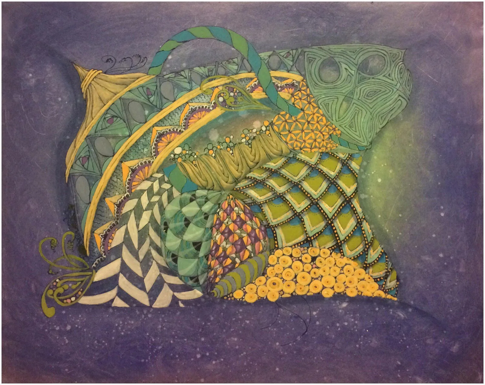 Akrylmålning Space-Sailing av Anne Pilgrim