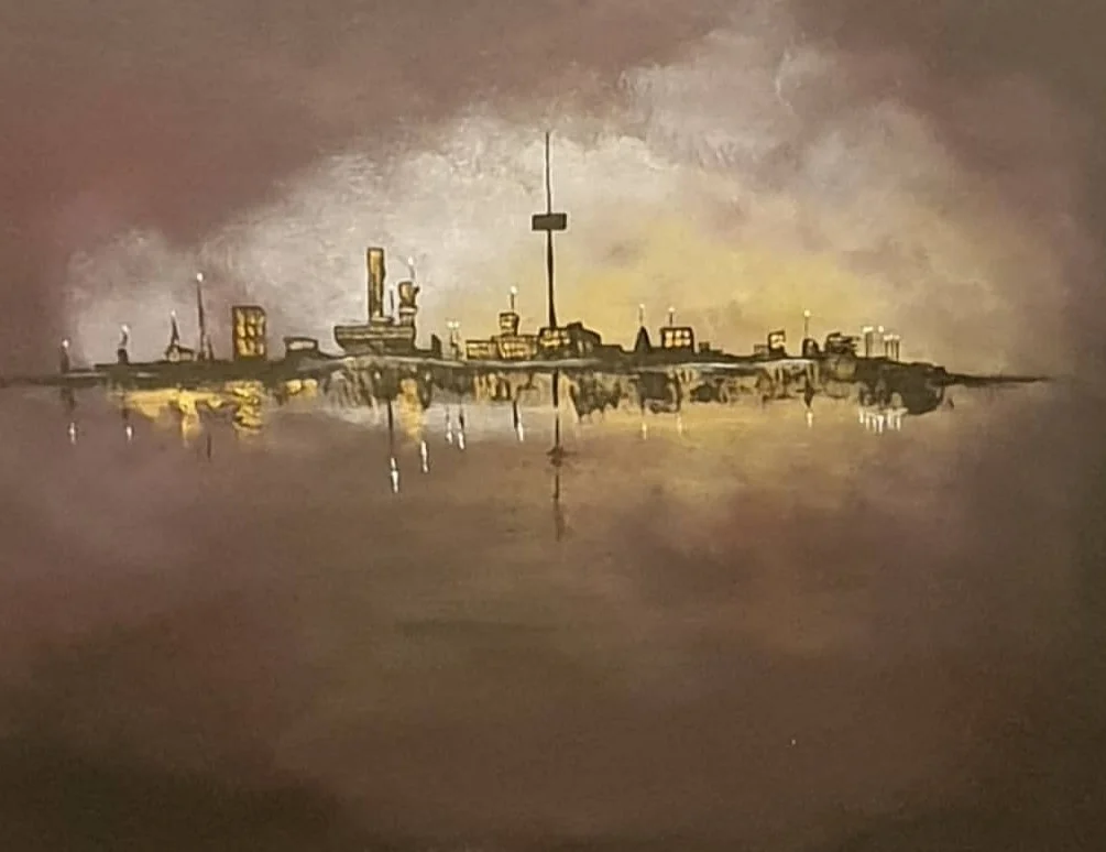 Akrylmålning Skyline av Jennie Lindborg