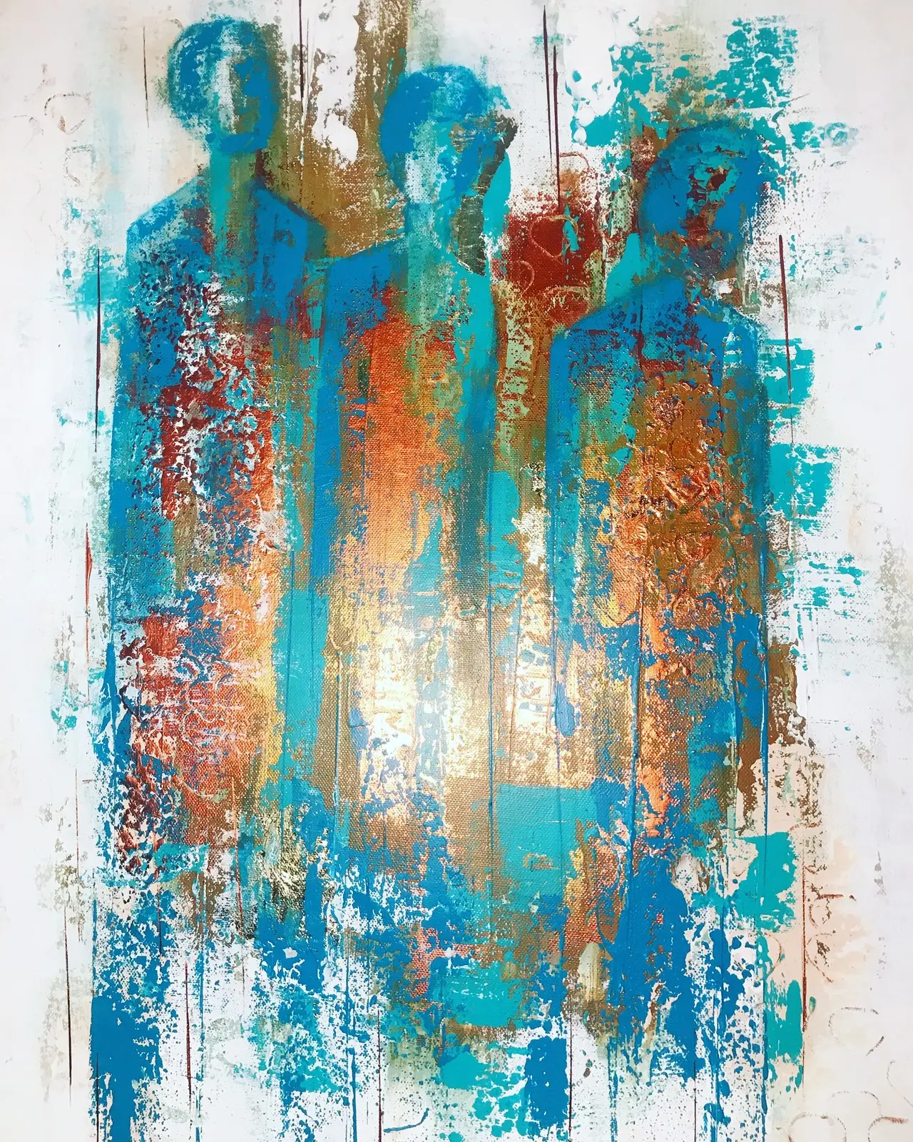 Akrylmålning Golden av Camilla Qvarnkullen