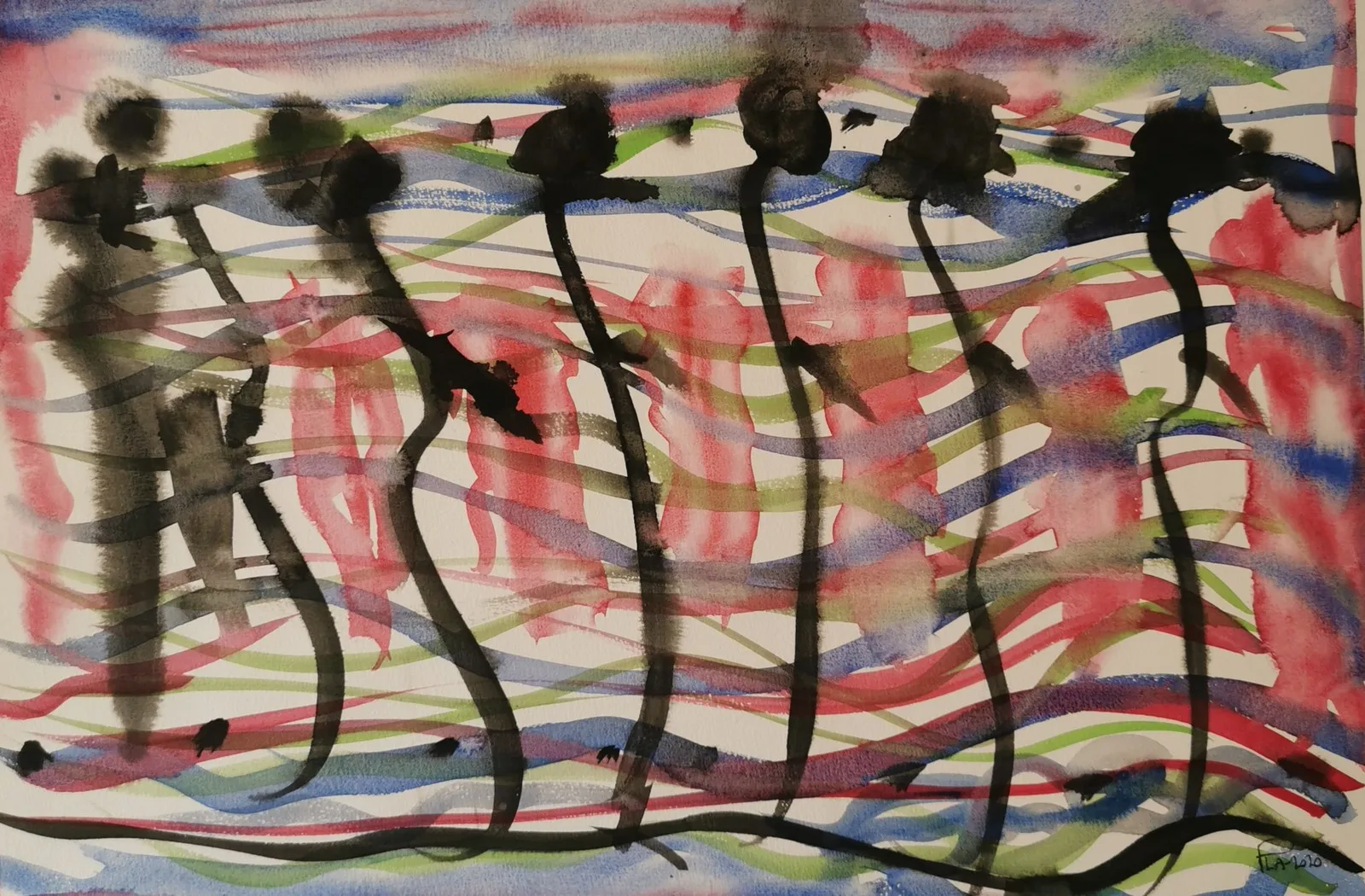 Akvarell Shadow dancers av Pelle Anderzon