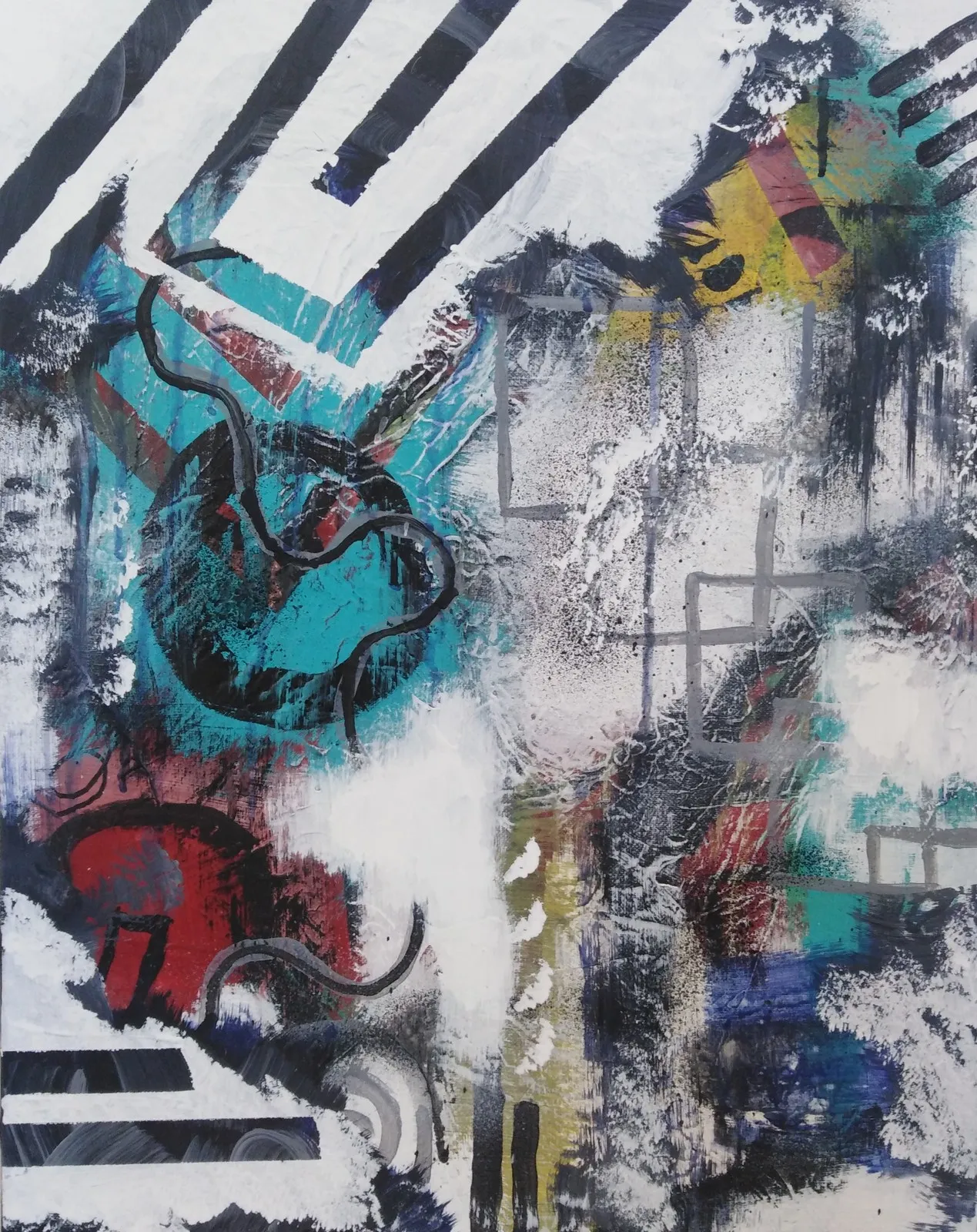 Akrylmålning Nr 241, Your confession means nothing av Fredrik Bülow