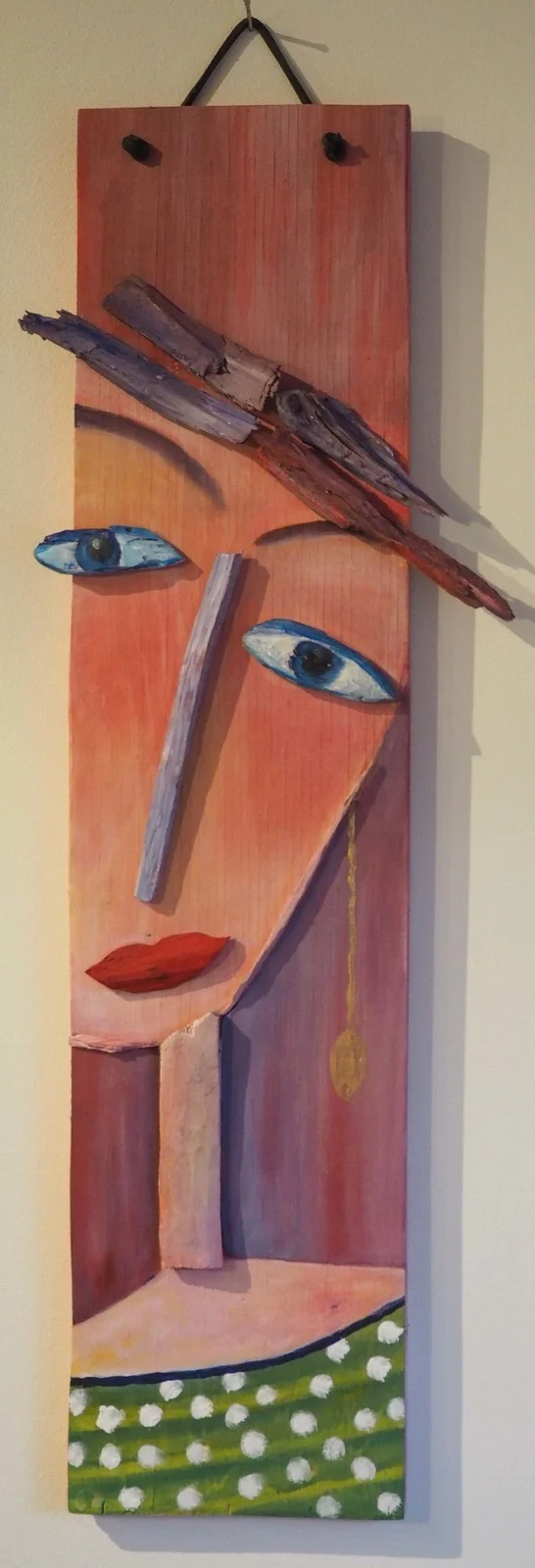 Skulptur Ansikte Röd av Maria Källberg