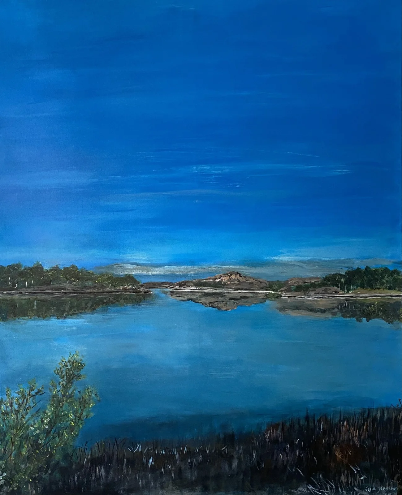 Akrylmålning Stigfjorden av Sofia Jonasson