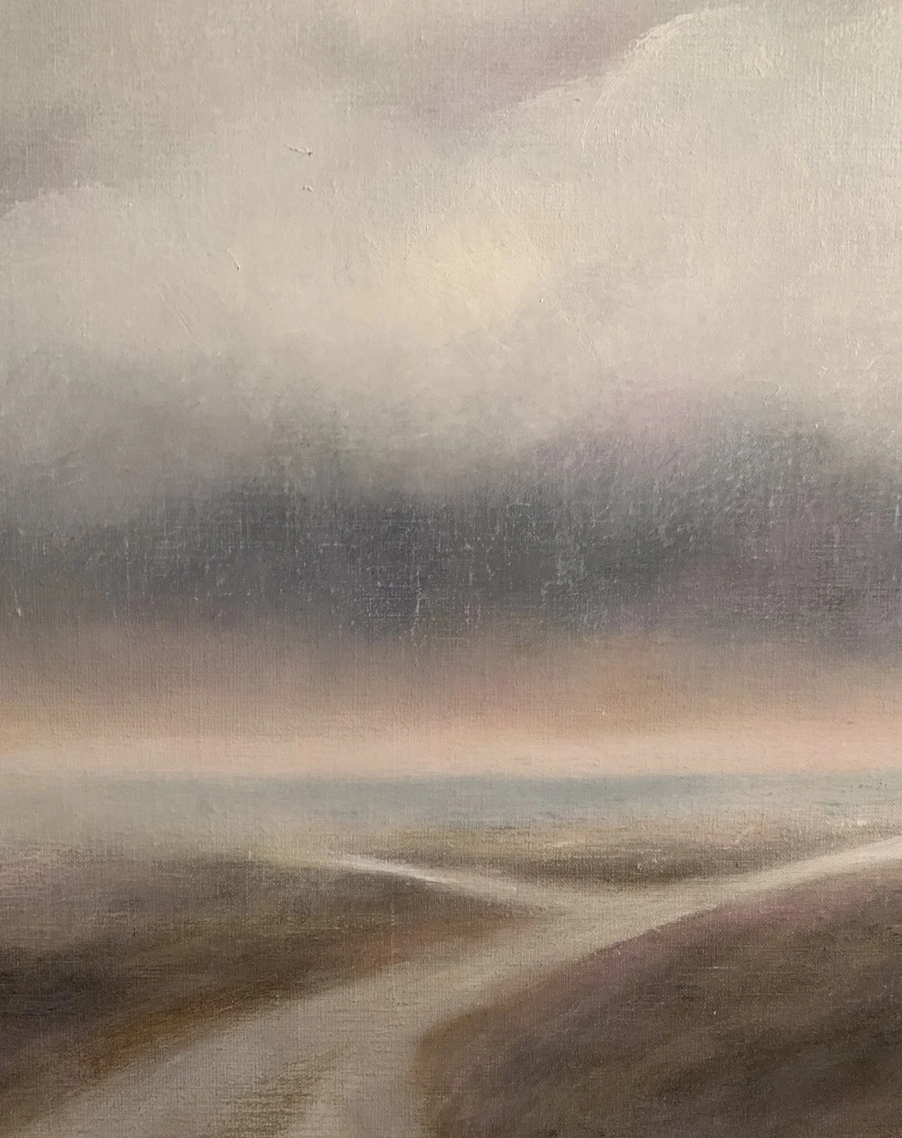 Oljemålning Vägen vid havet,Sysneudd 100x80 av Ruth Fomin Persson