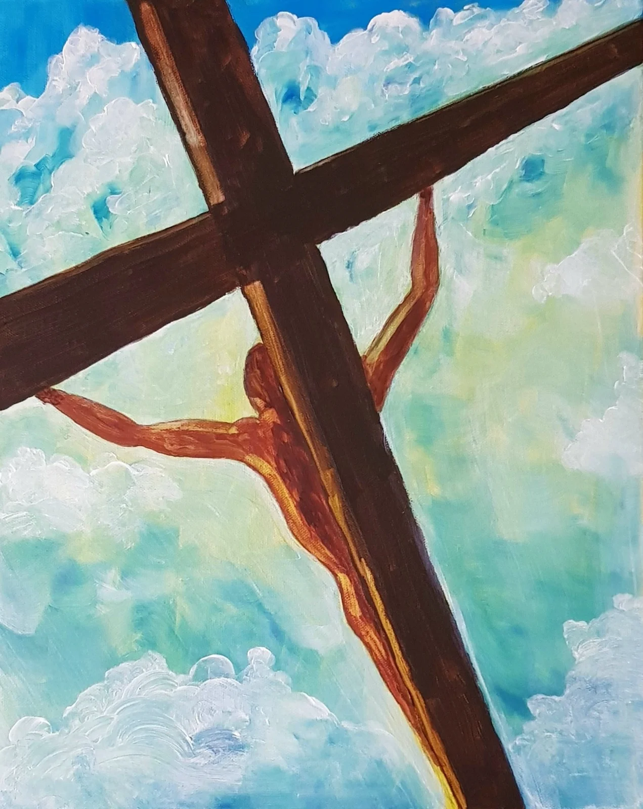 Akrylmålning Once upon the cross av Mats Brobäck