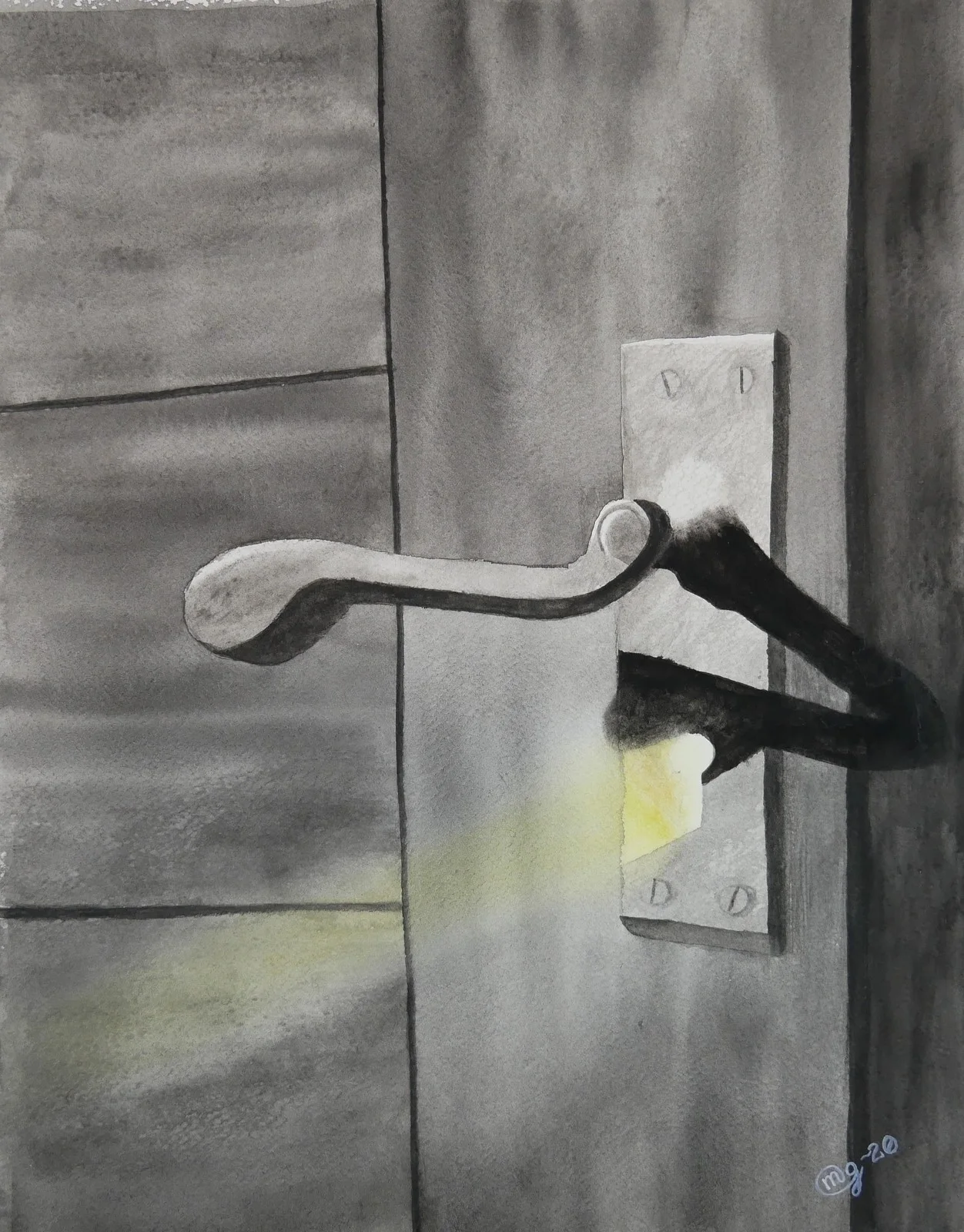 Akvarell The door av Michaela Gustafsson