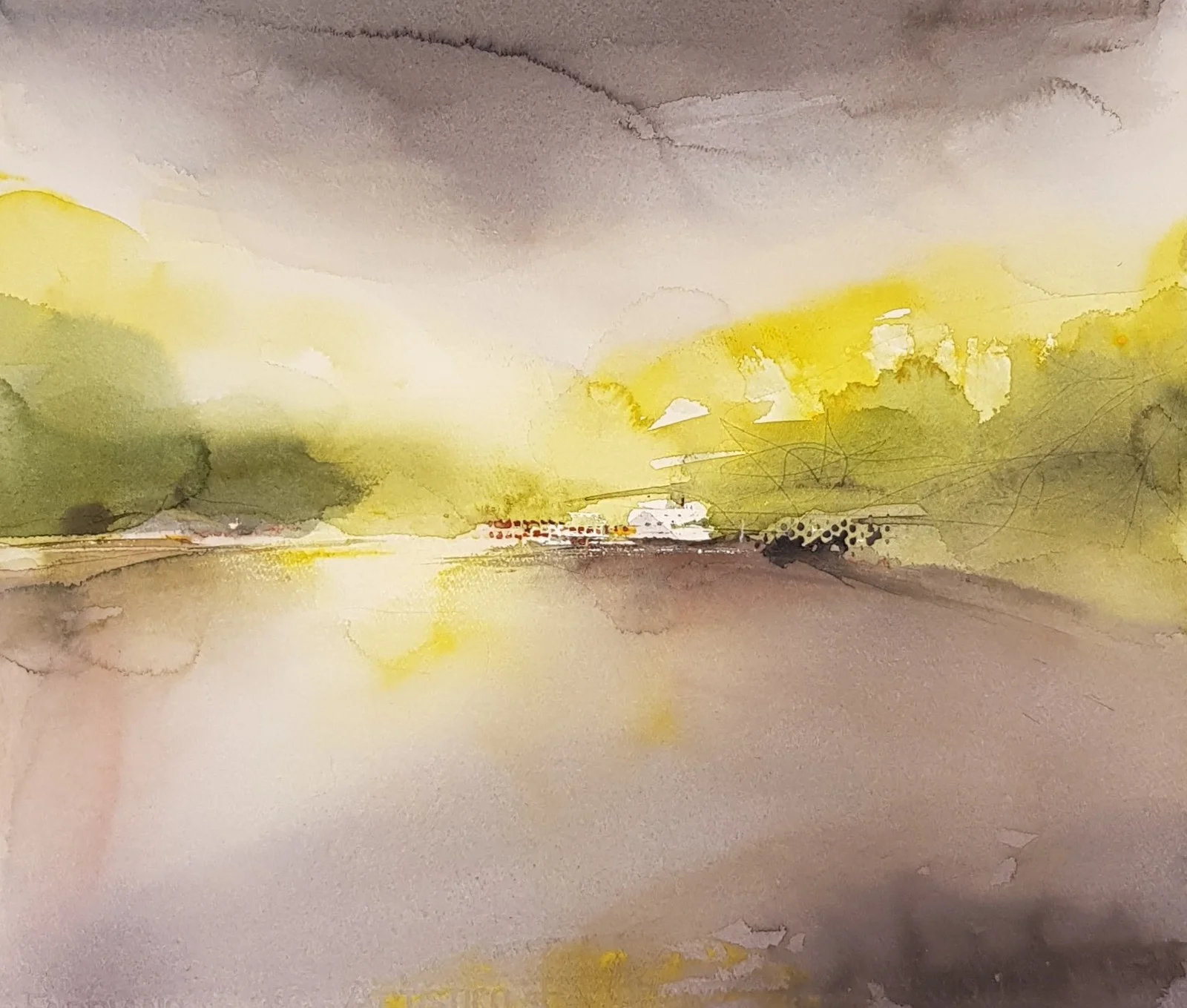 Akvarell Horisont lX av AnnMari Löf