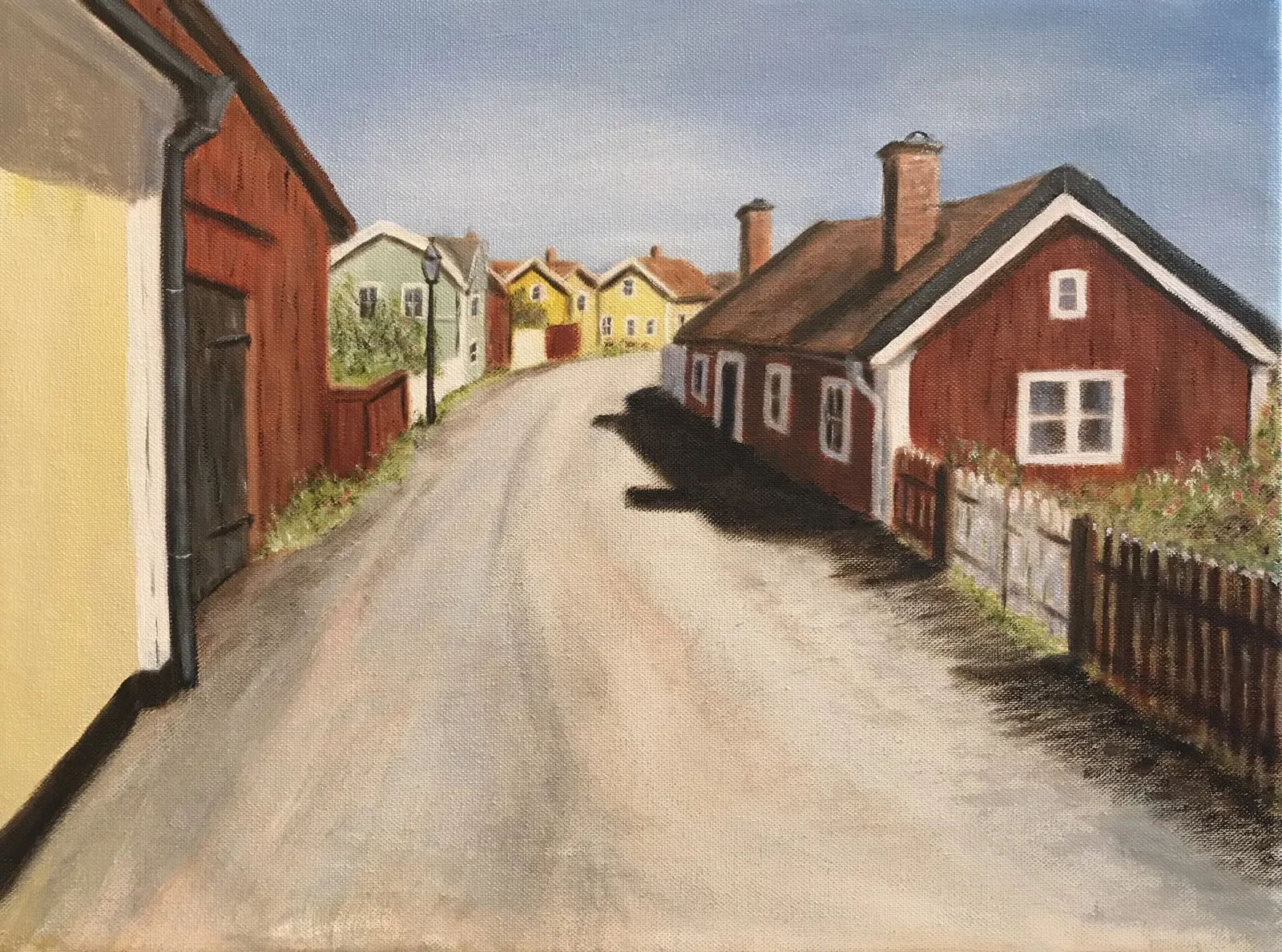 Oljemålning Tullportsgatan - på mitt vis av Eva Lundqvist