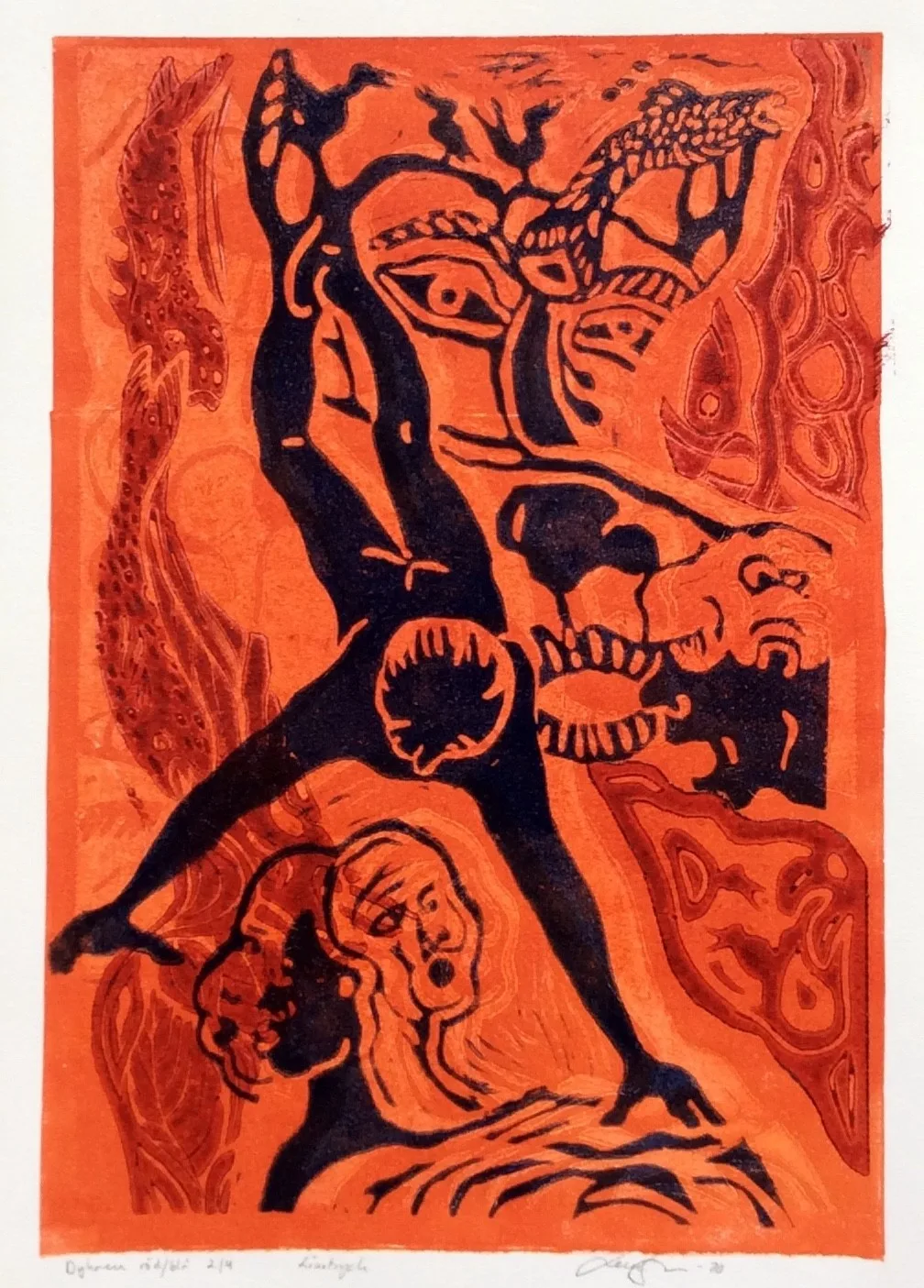 Dykaren-röd/blå av Lena Öhman