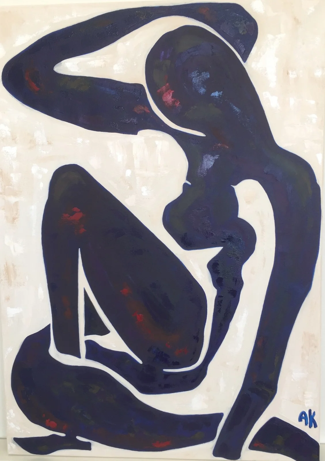 Oljemålning "Lines"/abstrakt av Anna Vallgren