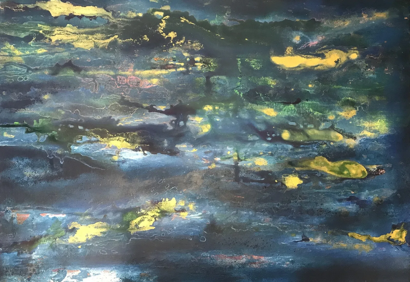 Akrylmålning Aurora borealis av Heini Svartengren