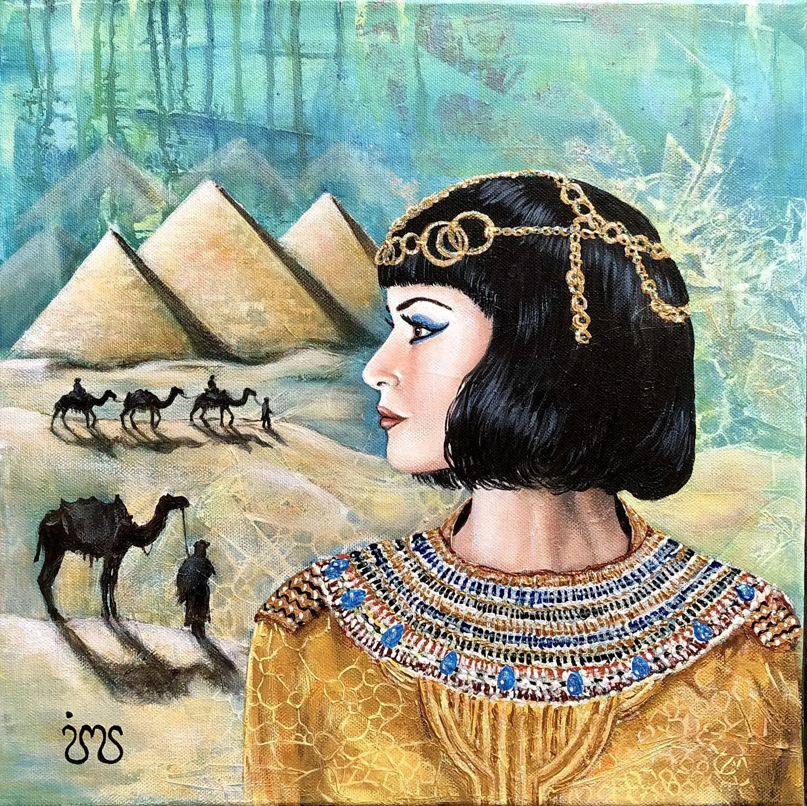 Akrylmålning Cleopatra av Ing-Marie Seijsing