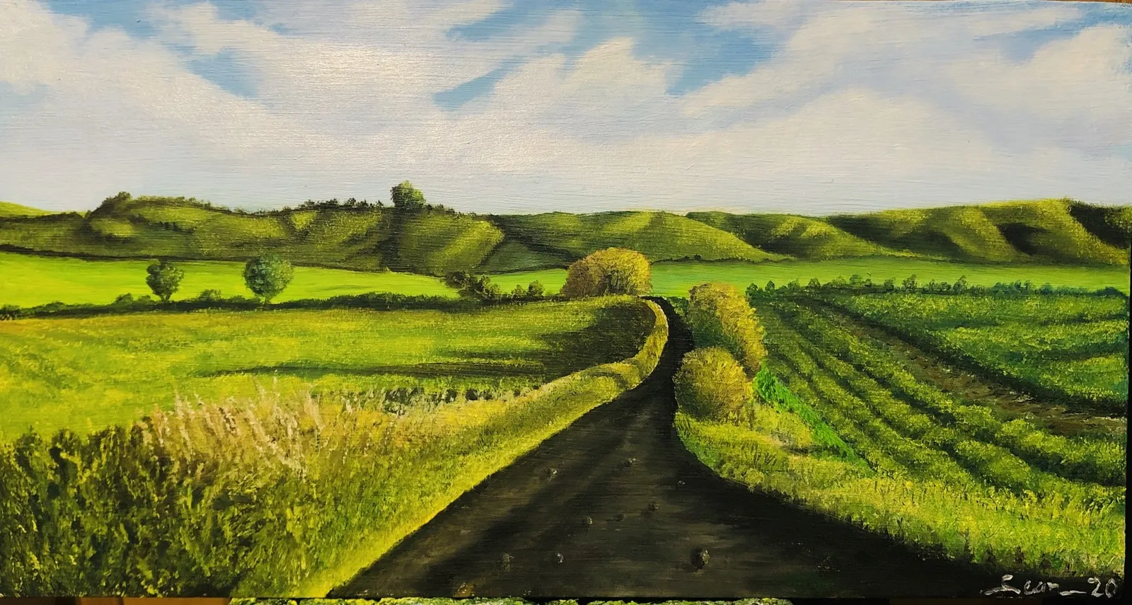 Oljemålning Into The Green av Sean Aghili