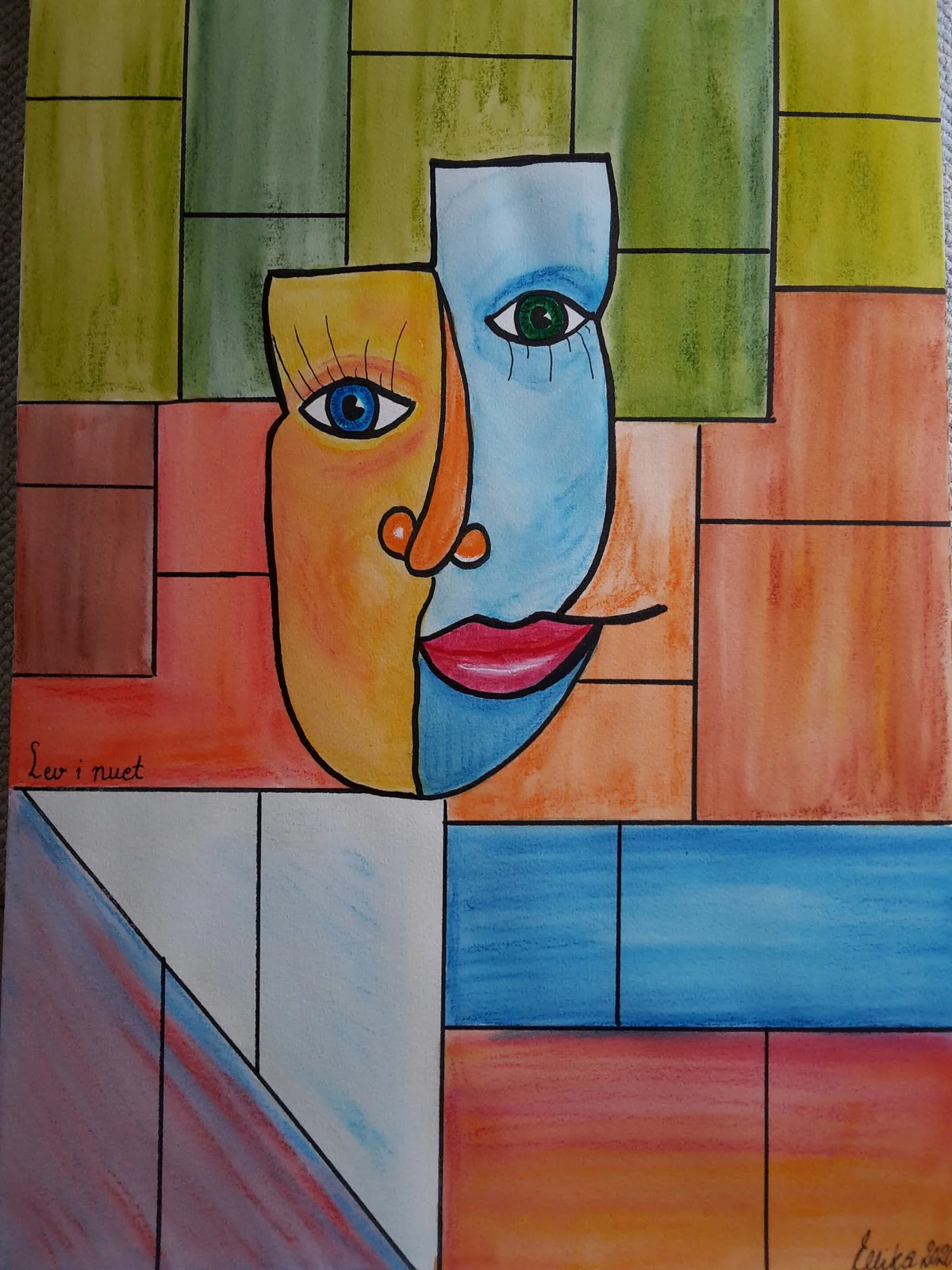 Akvarell Lev i nuet av Ellinor Karlsson