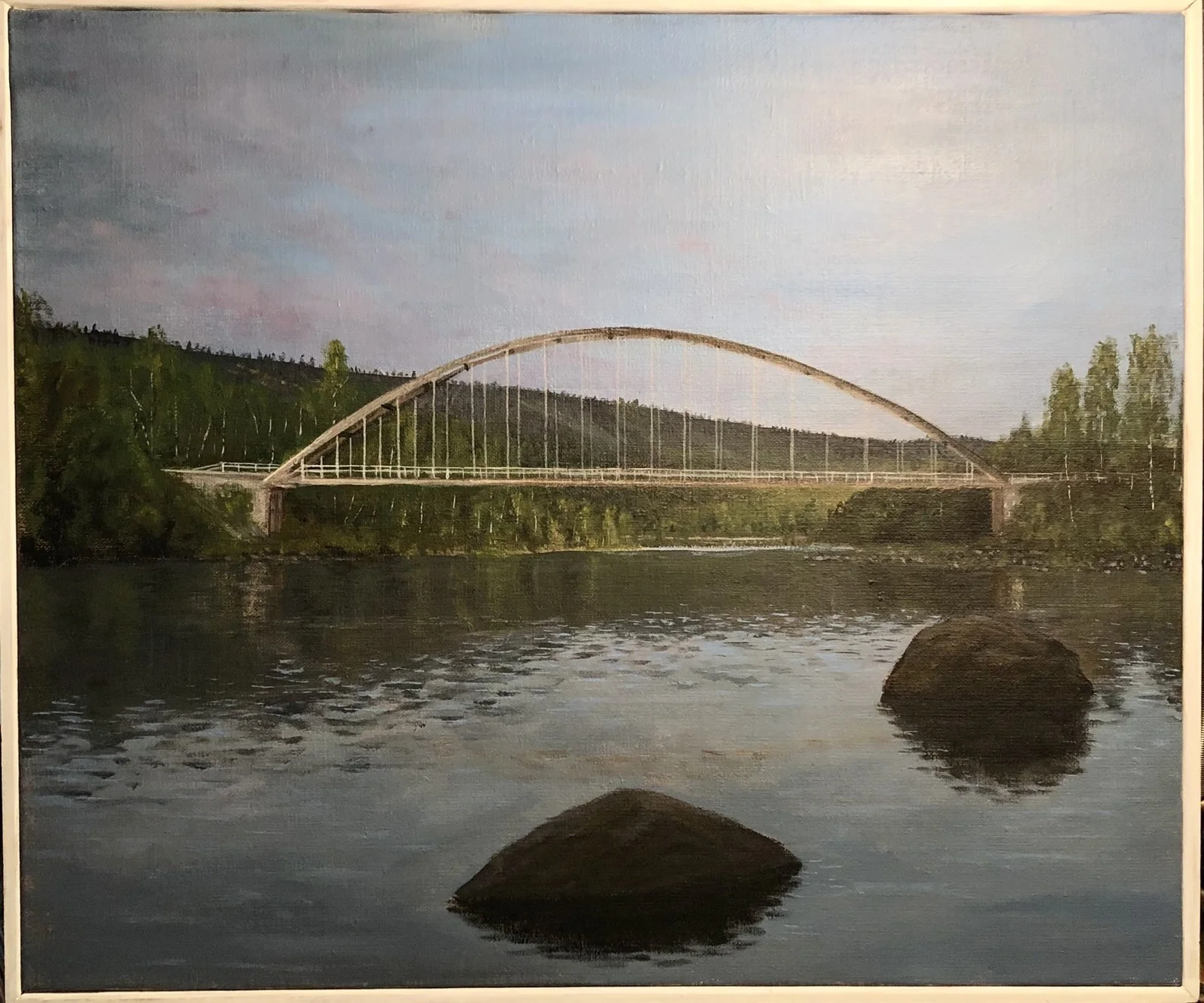Oljemålning Ransbybron av Robert Stålbro
